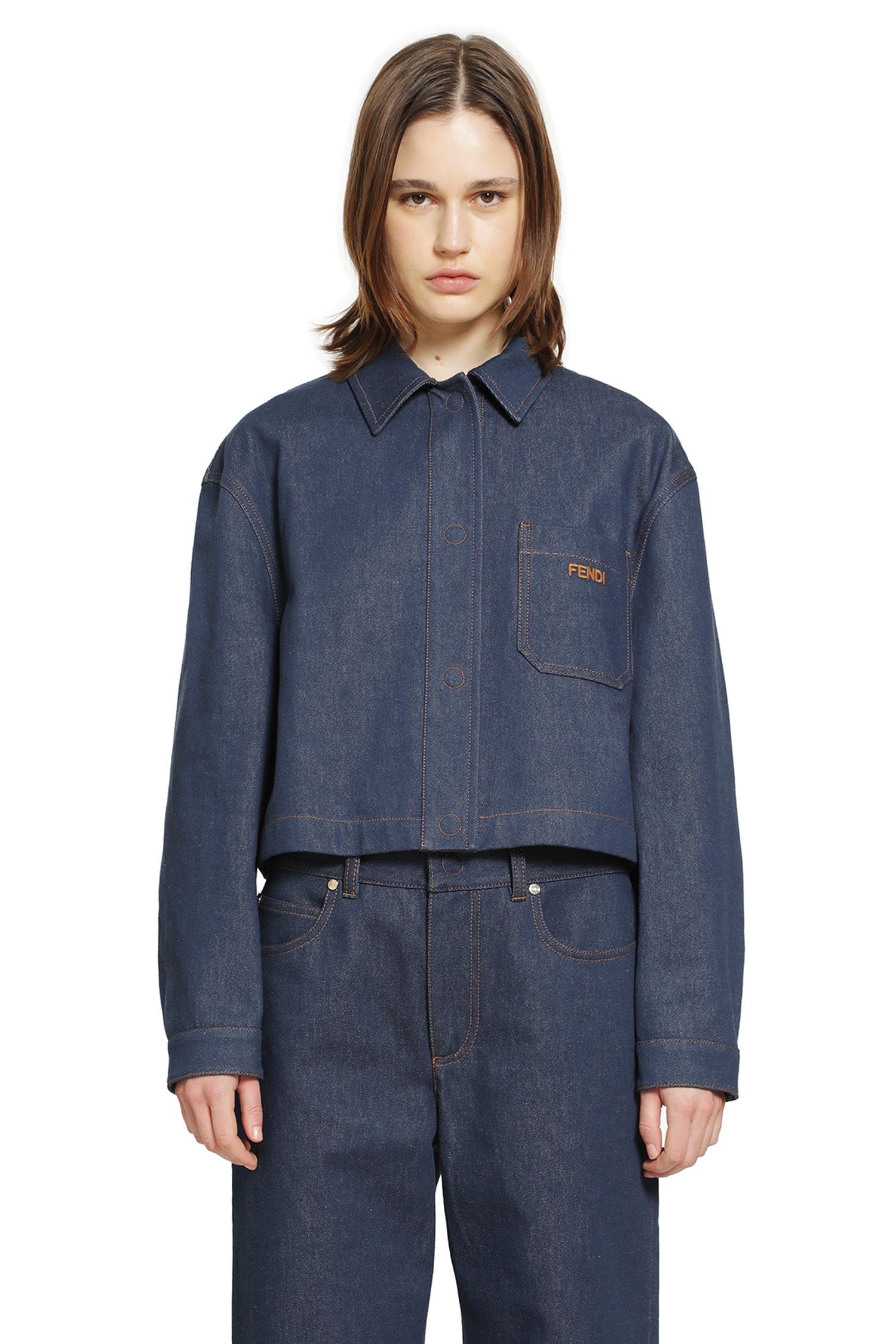 Fendi Cropped Denim Jacket