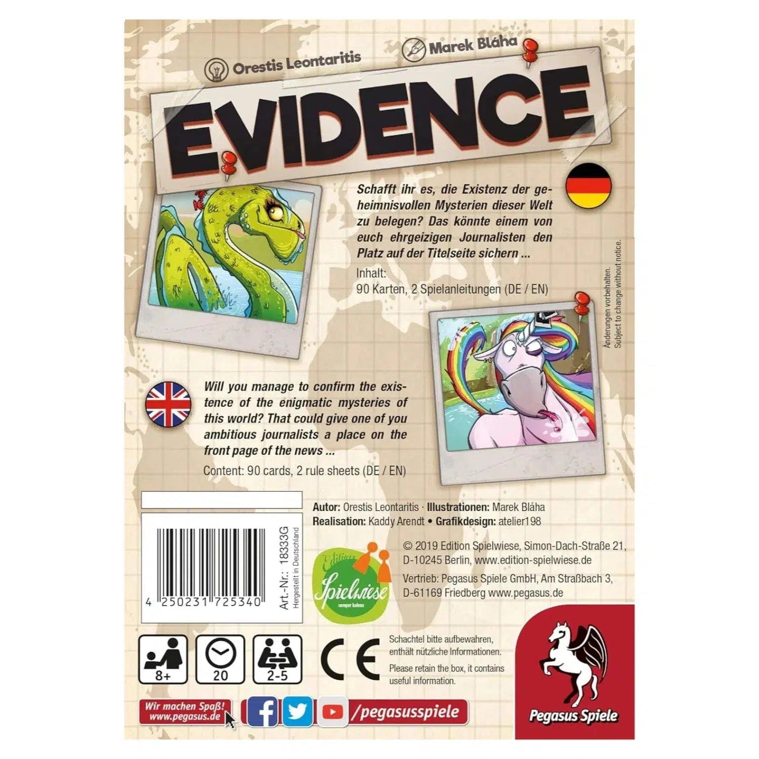 Nike Evidence - Card Game - Pegasus Spiele