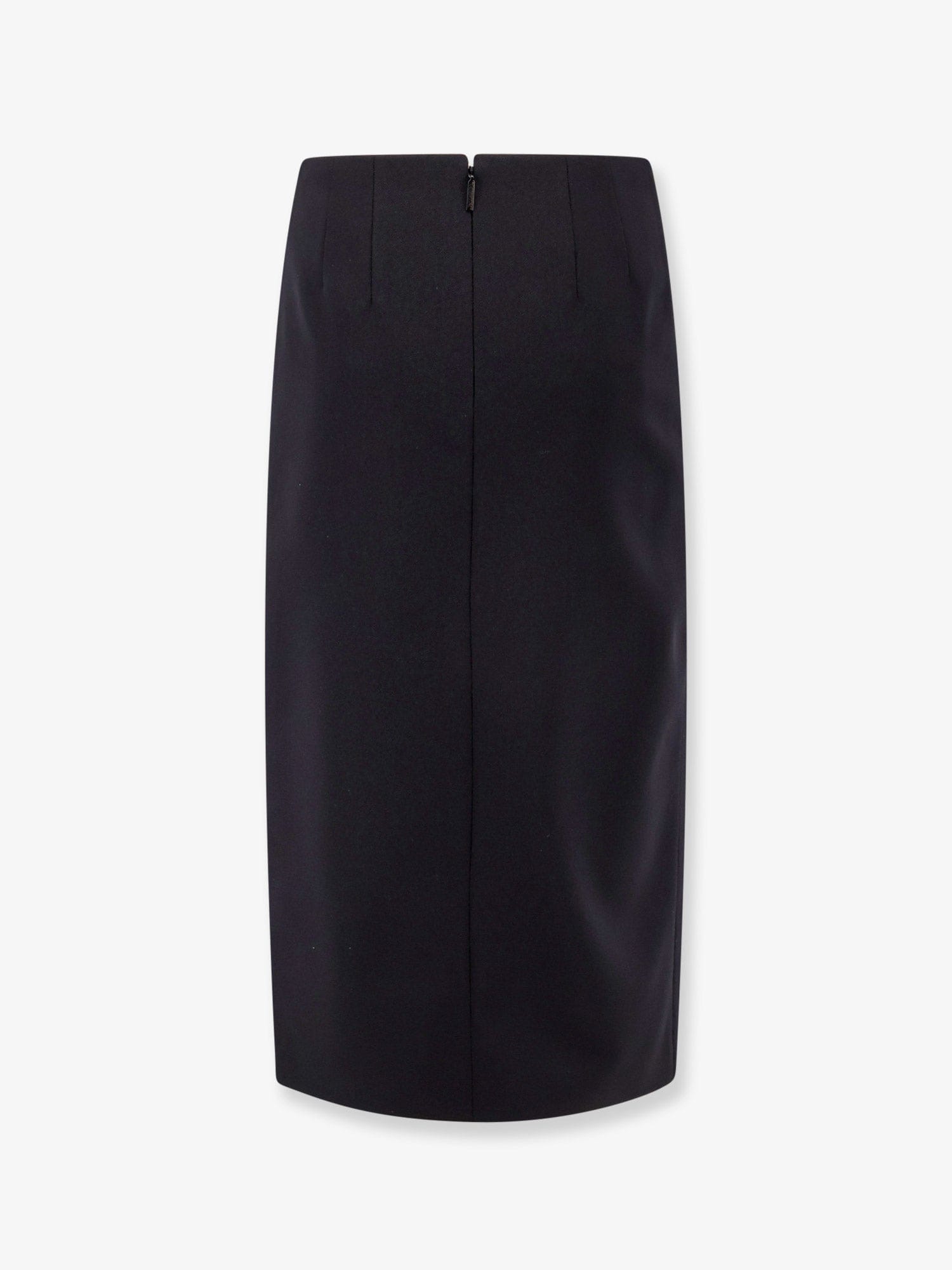 Valentino Virgin wool longuette skirt with slits and silk lining