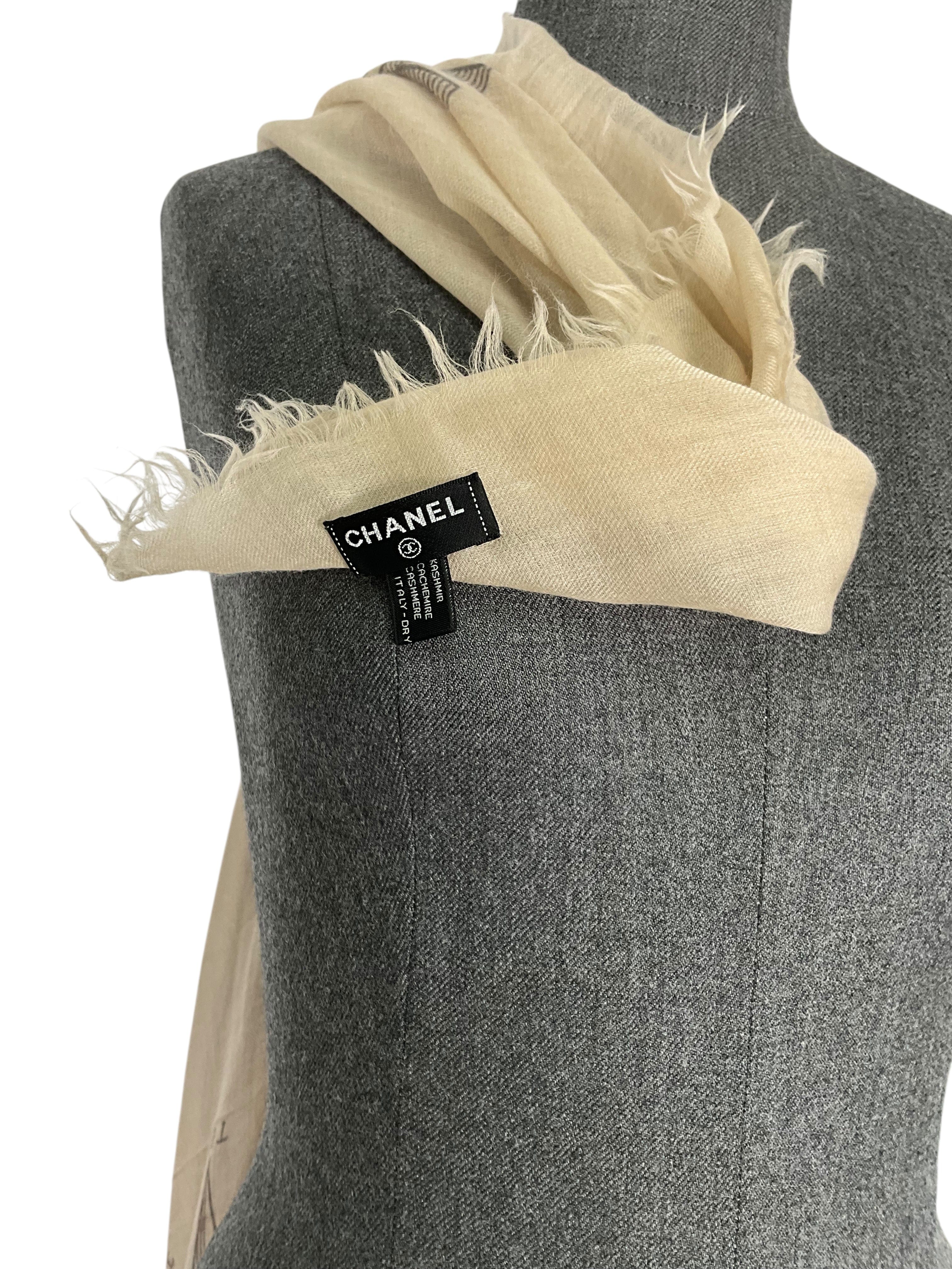 CHANEL New World Map Cashmere Shawl