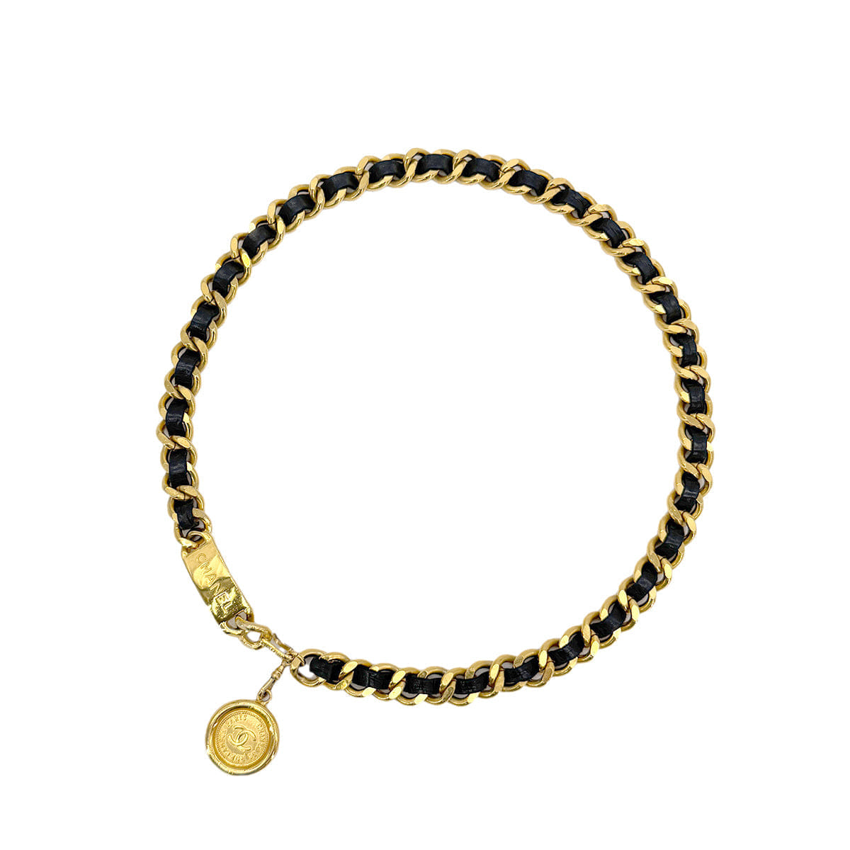 CHANEL VINTAGE CHAIN BELT LEATHER COCOMARK ACCESSORY 90283918