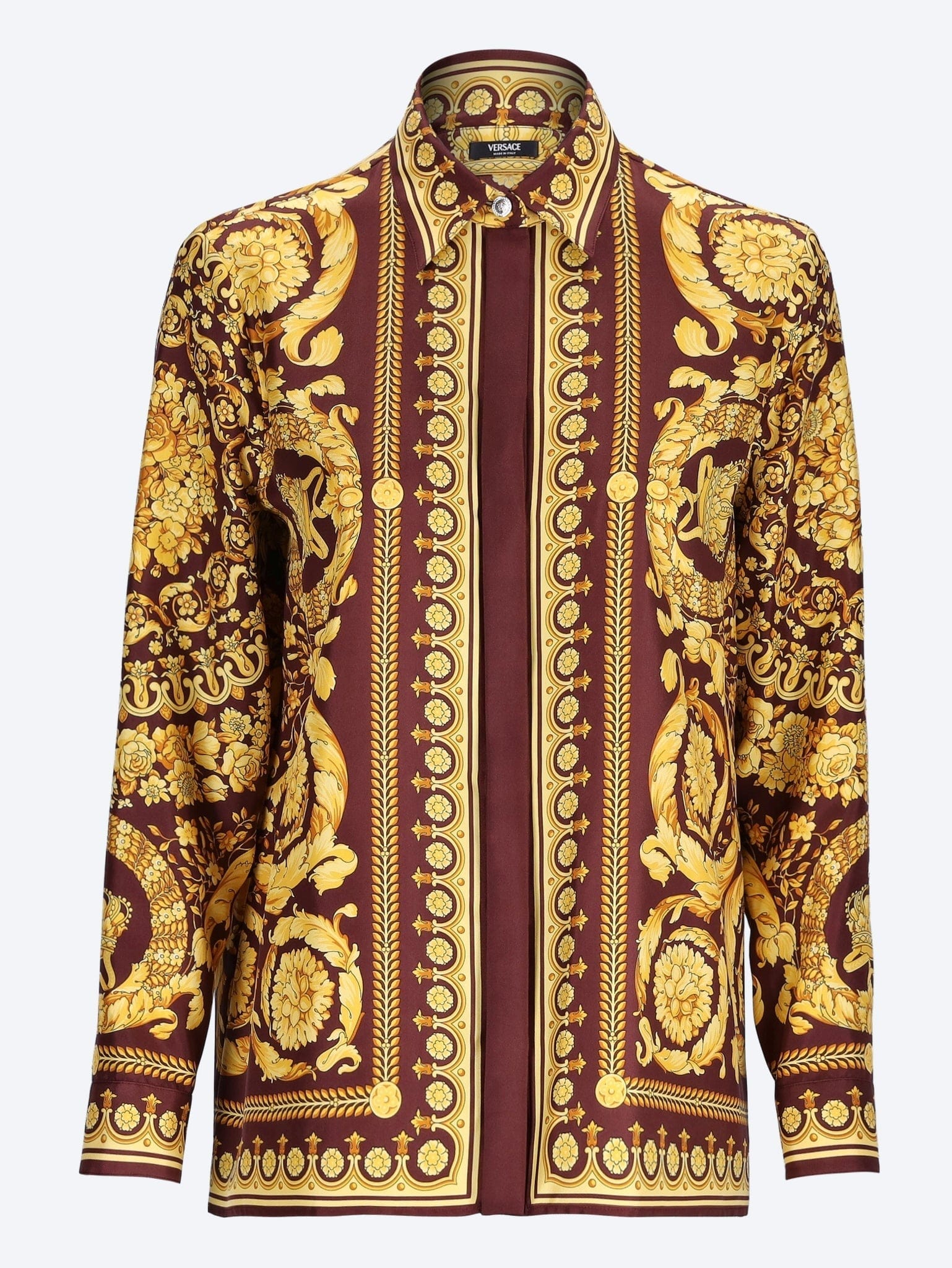 Versace Twill silk fabric baroque heritage print shirt