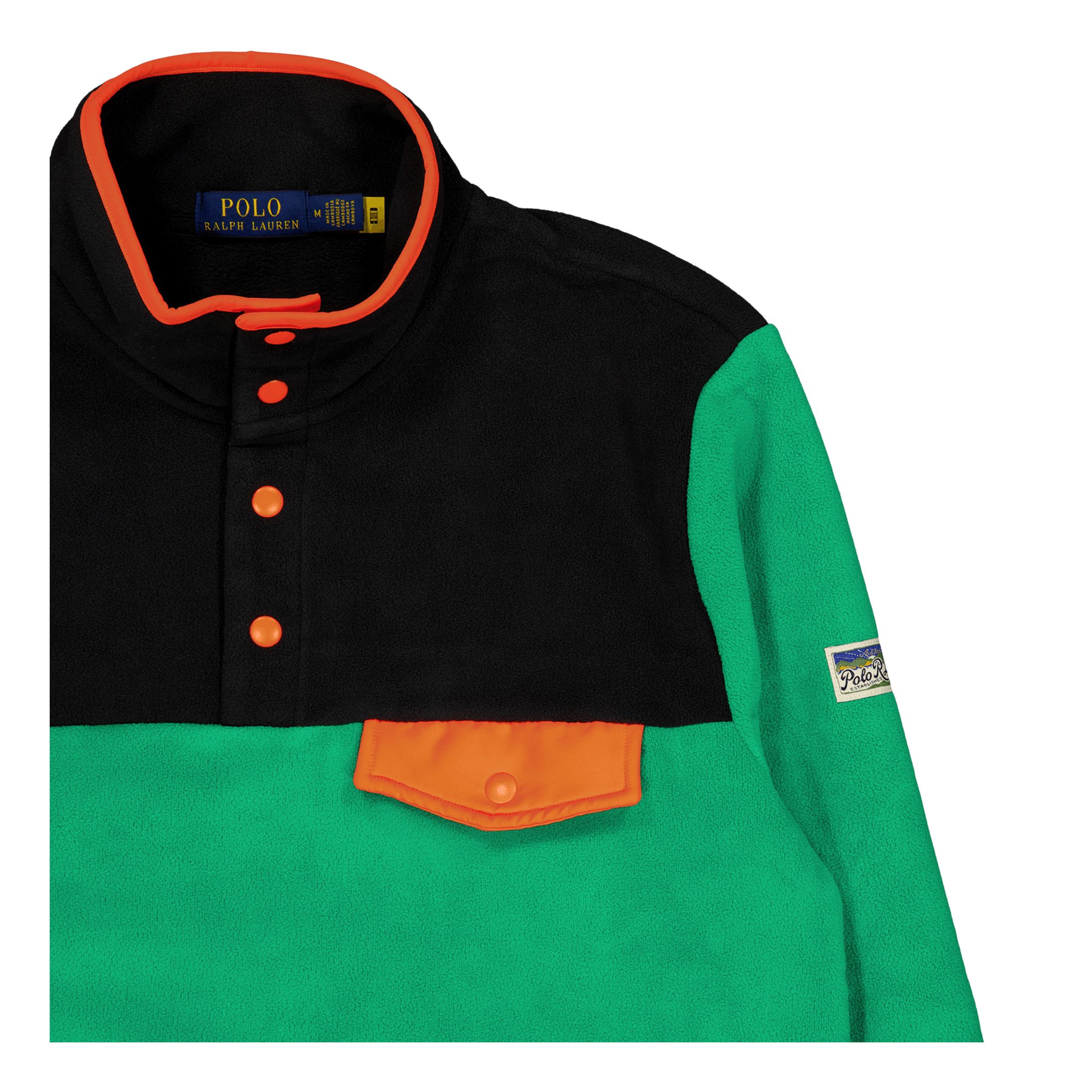 Polo Ralph Lauren Color - Blocked Brushed Fleece Pullover Billiard Multi