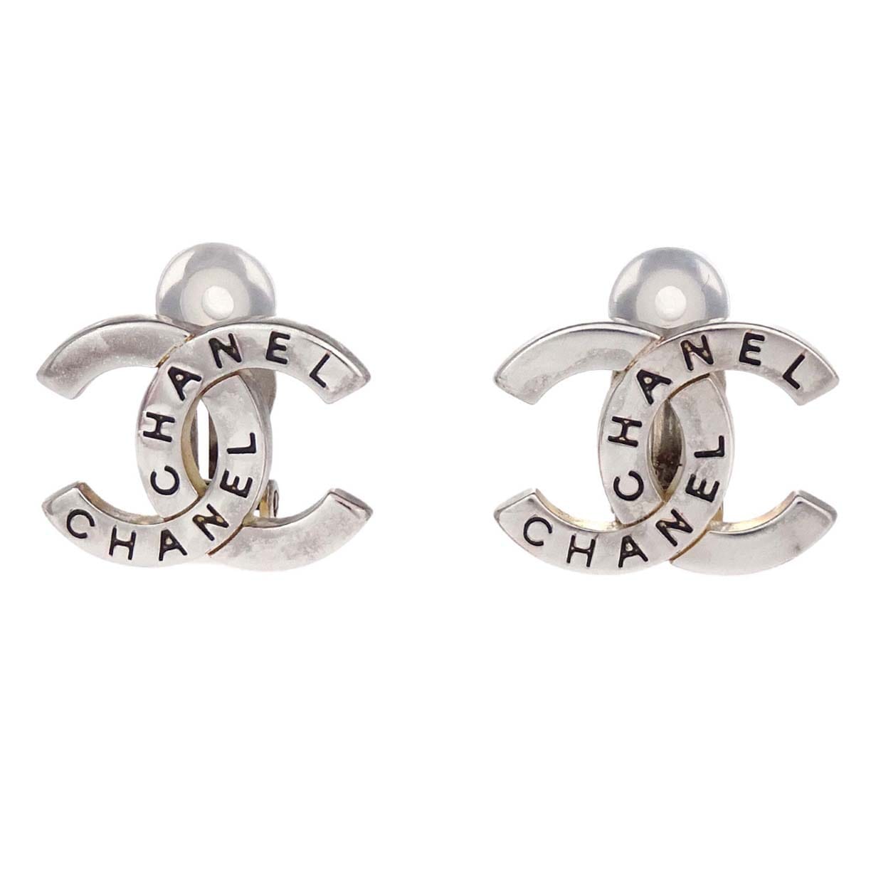 Chanel CC Clip - On Earrings Silver 98P