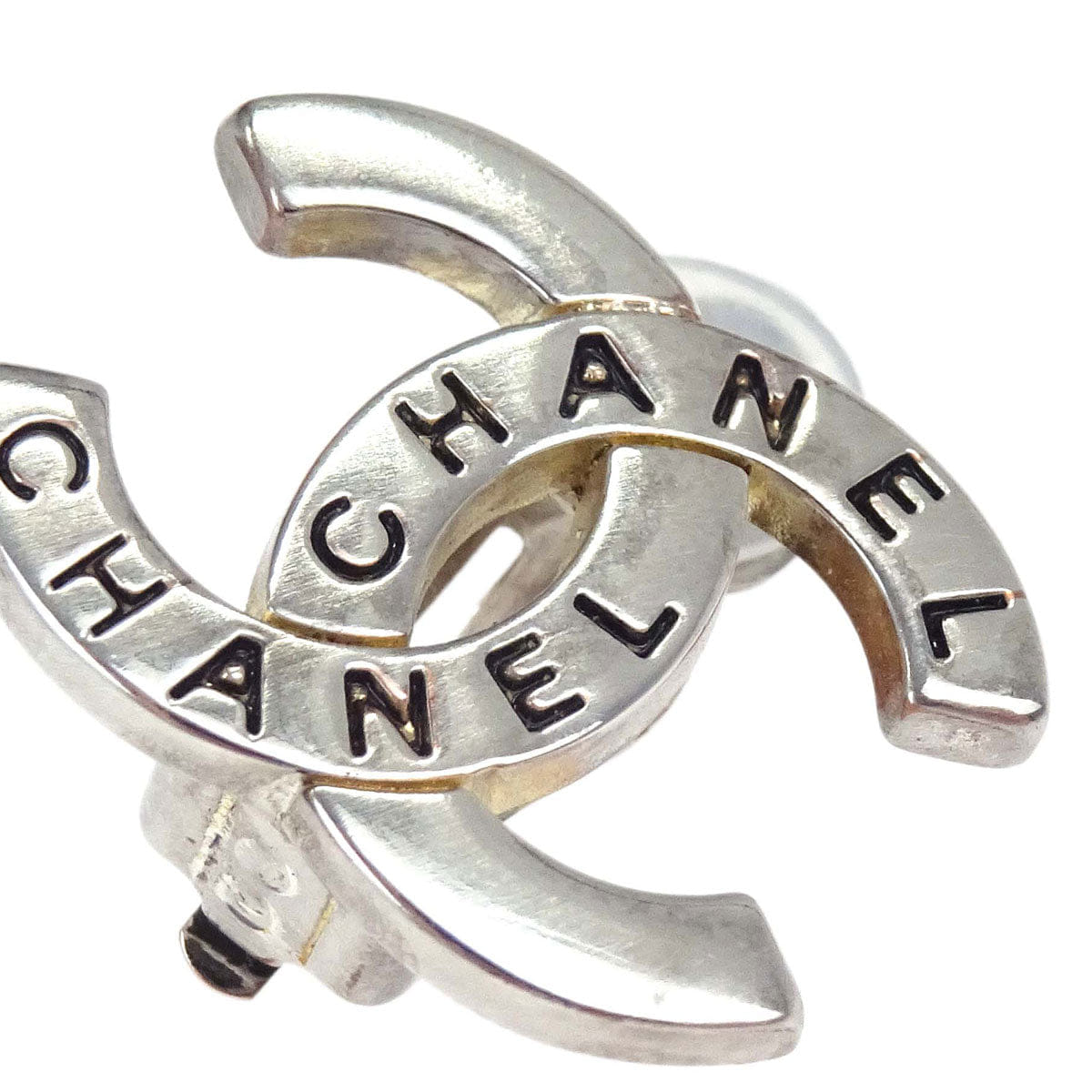 Chanel CC Clip - On Earrings Silver 98P