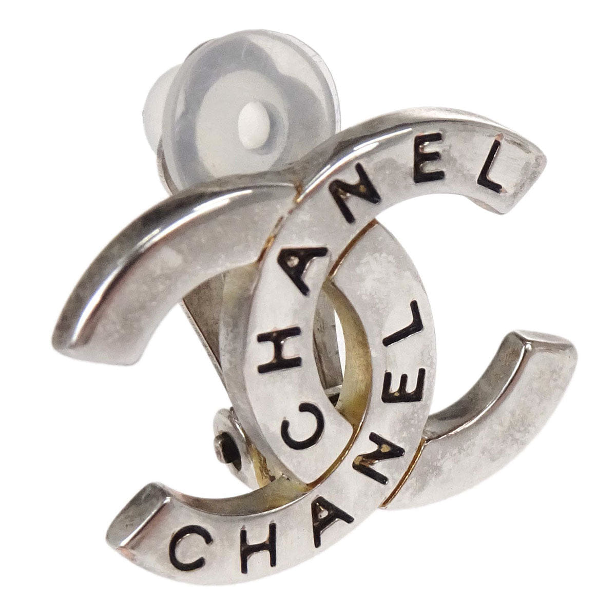 Chanel CC Clip - On Earrings Silver 98P