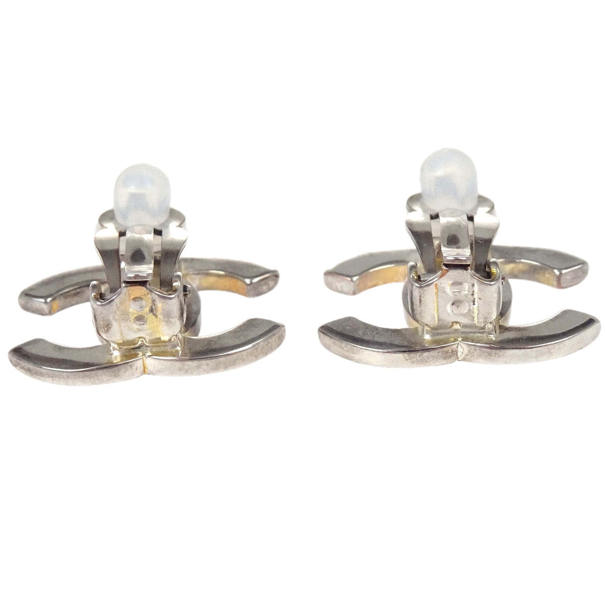Chanel CC Clip - On Earrings Silver 98P