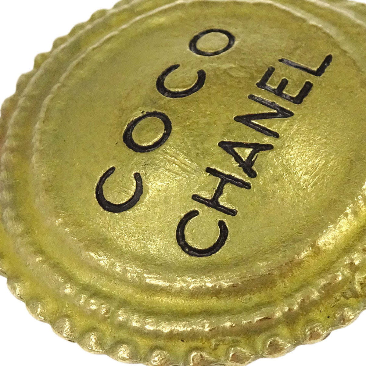 Chanel Button Clip - On Earrings Gold 94P