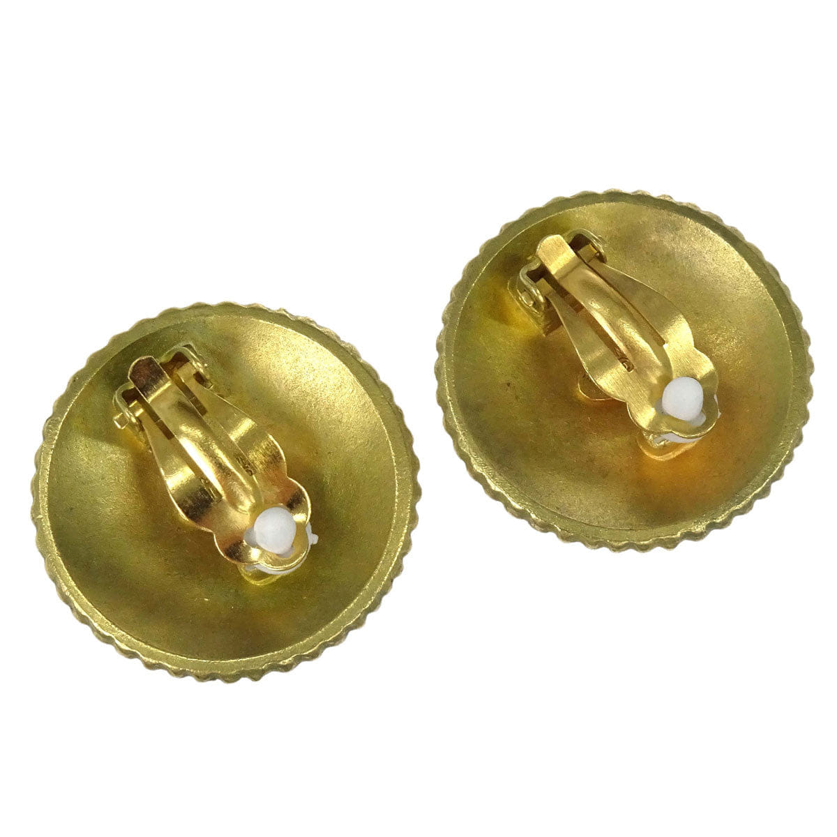 Chanel Button Clip - On Earrings Gold 94P
