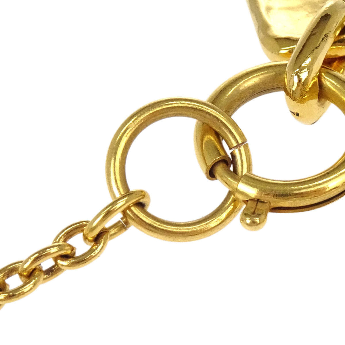 Chanel Rectangle Chain Necklace Pendant Gold