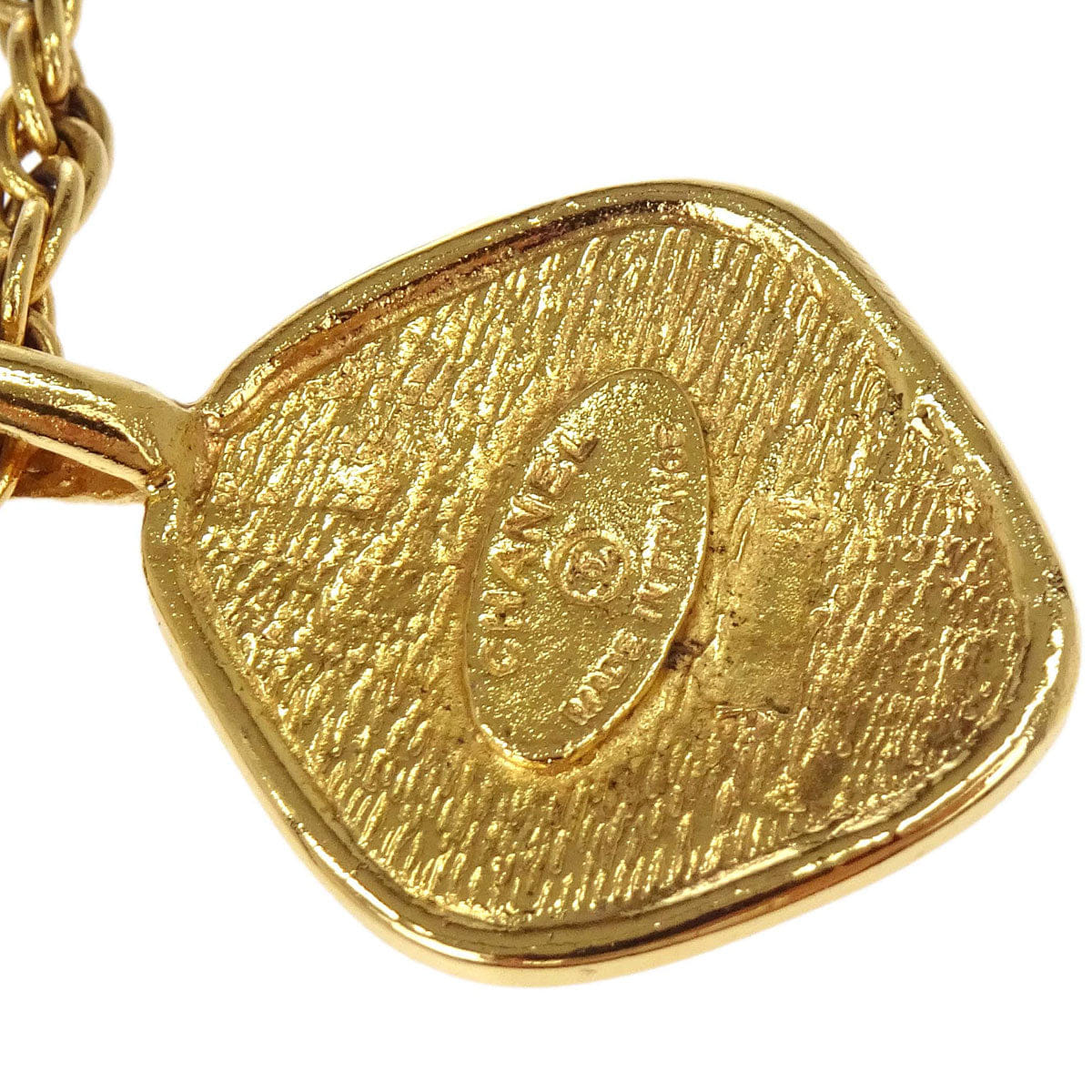 Chanel Gold Rhombus Pendant Necklace