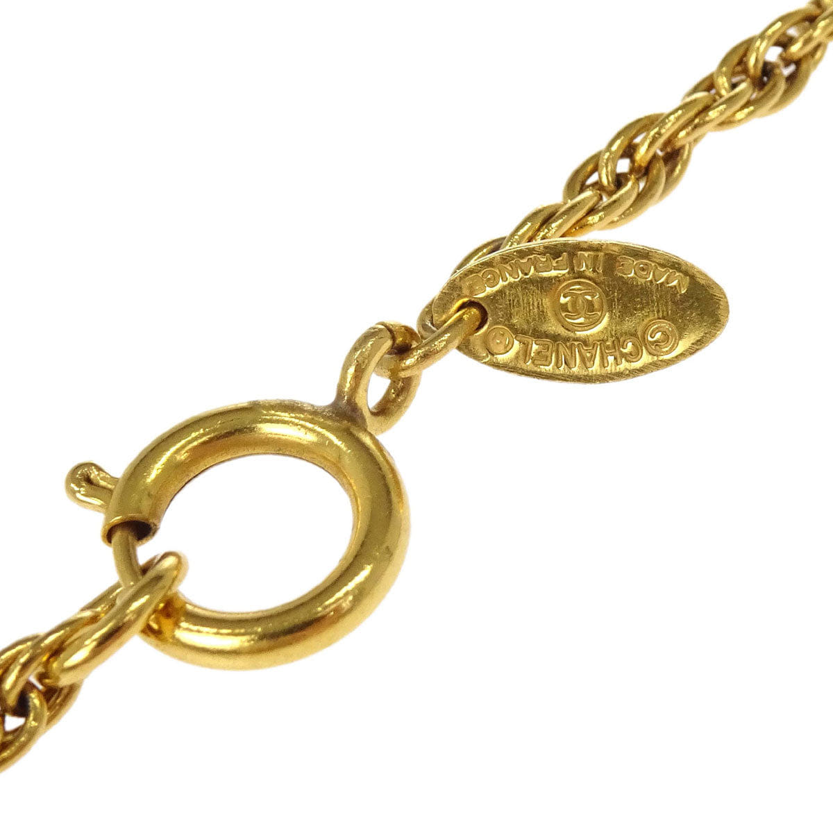 Chanel Gold Rhombus Pendant Necklace