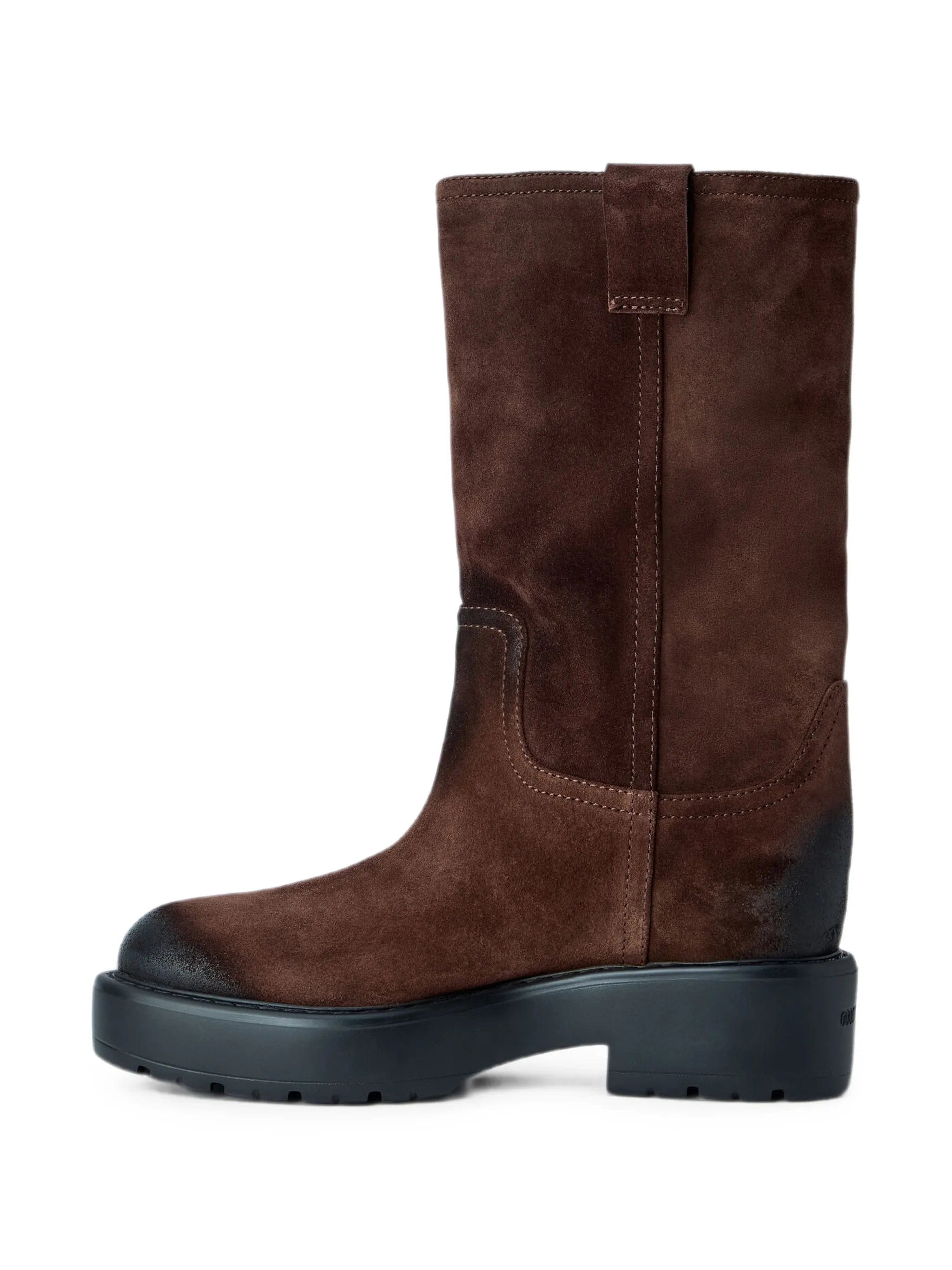 Miu Miu round - toe suede boots