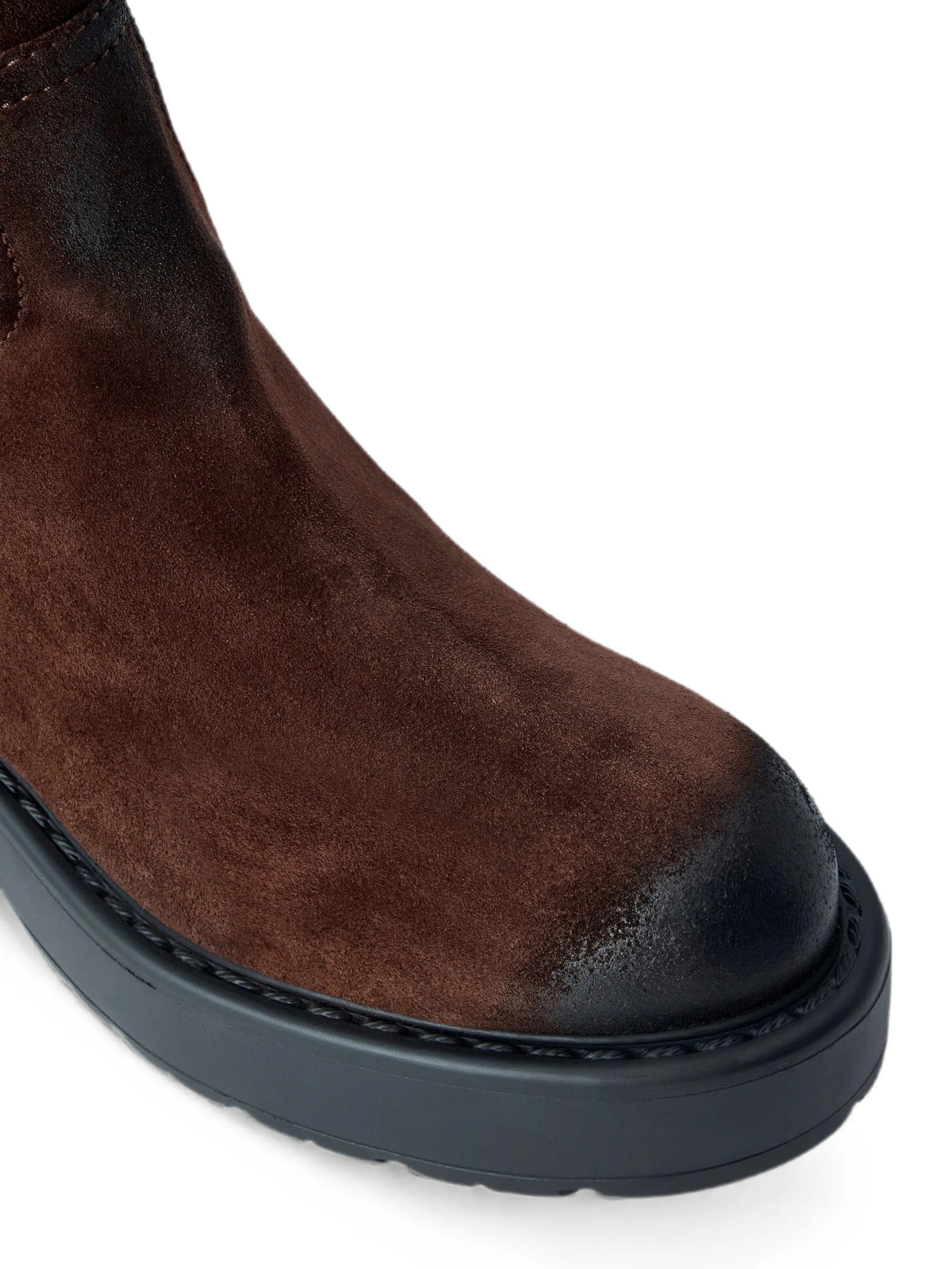 Miu Miu round - toe suede boots