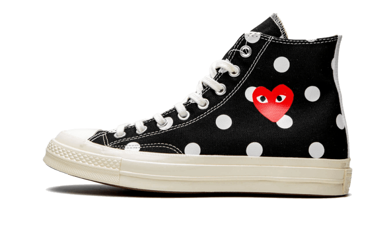 Converse Chuck Taylor All - Star 70s Hi Comme des Garçons PLAY Polka Dot Black