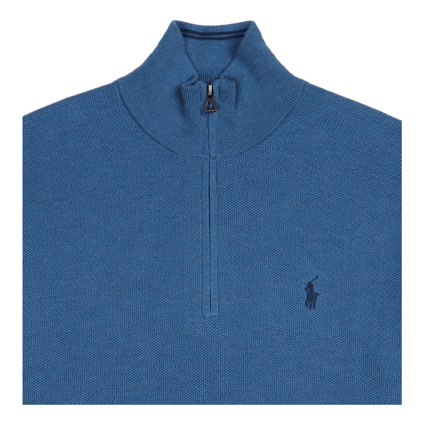 Polo Ralph Lauren Mesh - Knit Cotton Quarter - Zip Sweater Withdraw Blue Heather