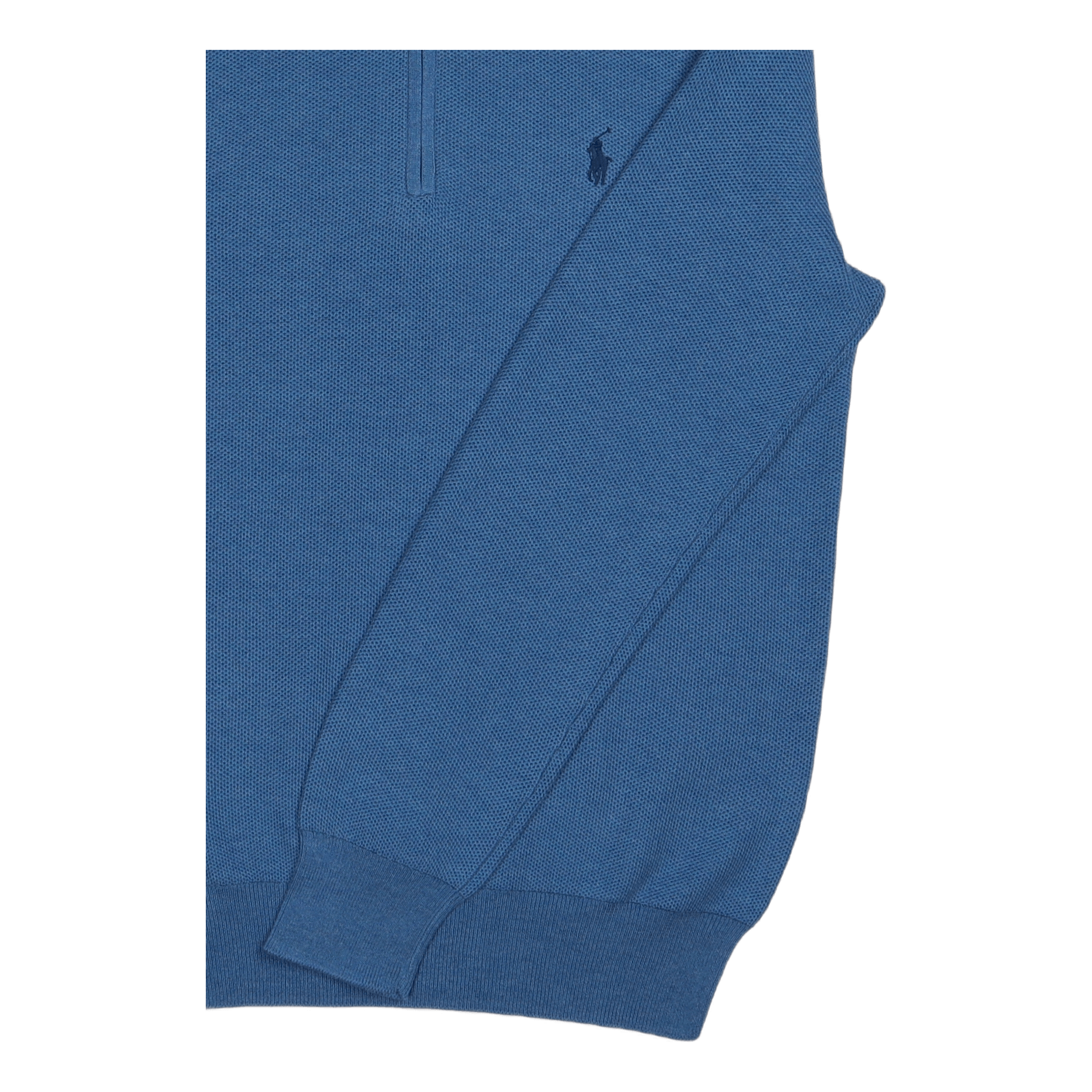 Polo Ralph Lauren Mesh - Knit Cotton Quarter - Zip Sweater Withdraw Blue Heather