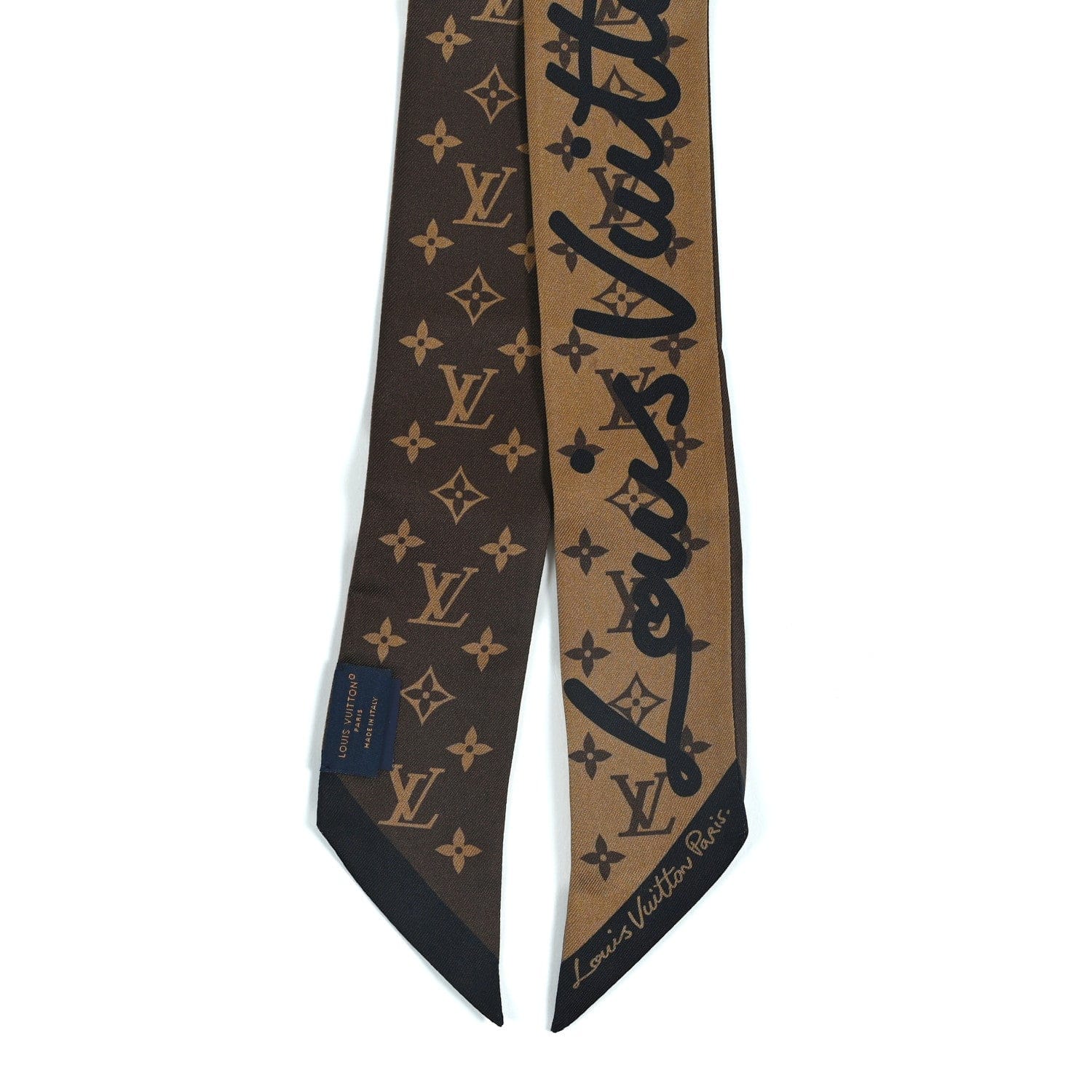 Louis Vuitton Silk Monogram Script BB Bandeau Black