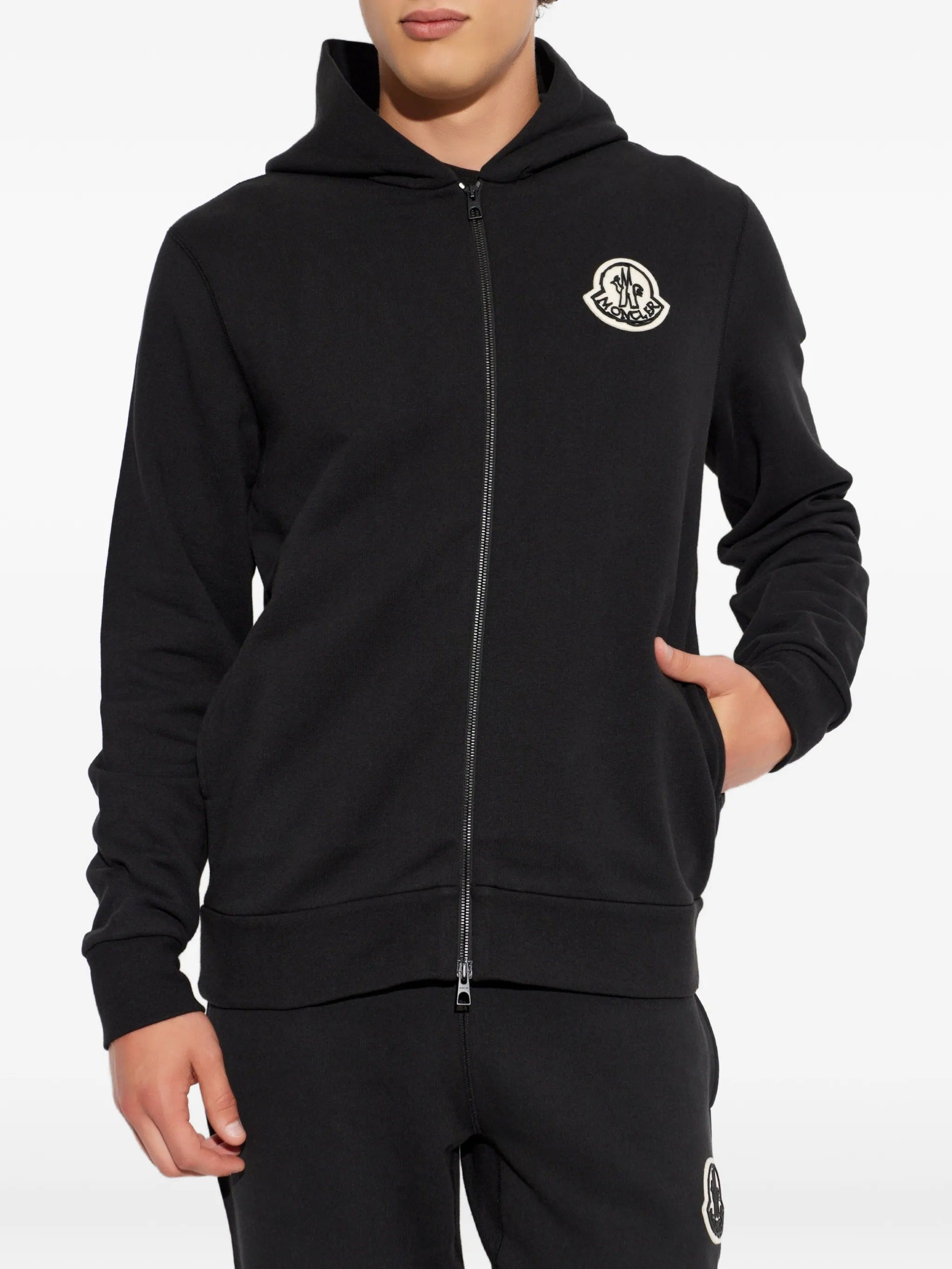 Moncler logo - patch zip - up hoodie