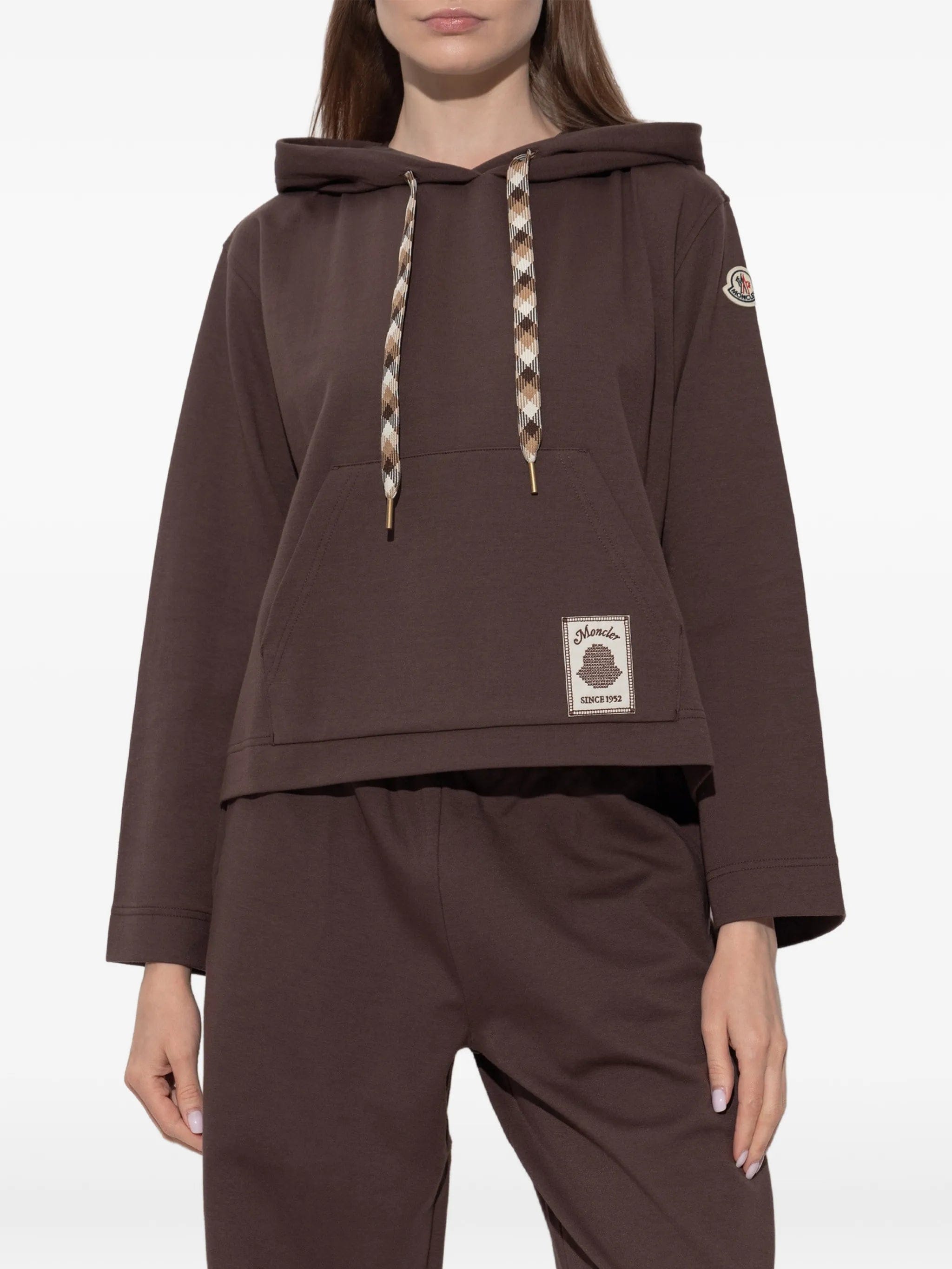 Moncler logo - patch drawstring hoodie