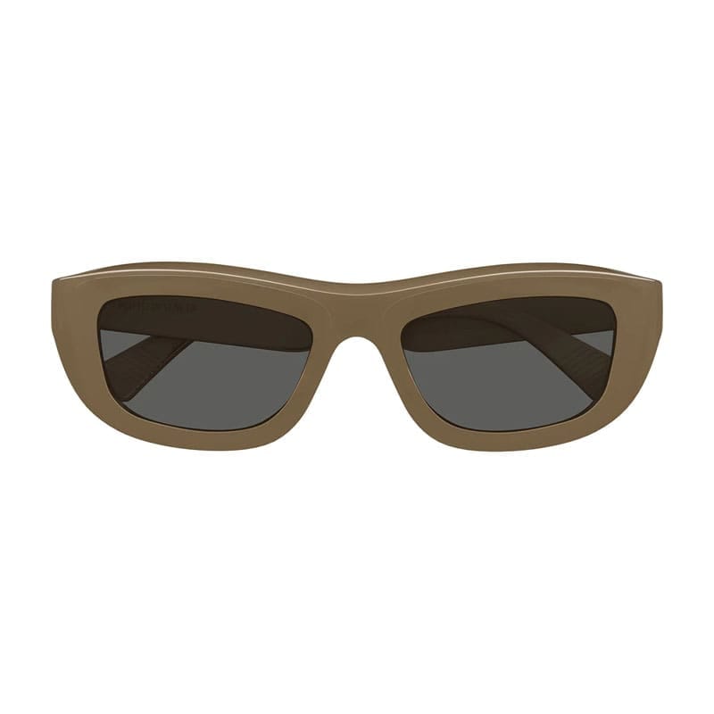 Bottega Veneta Sunglasses Square Full Rim, Shiny Brown Frame And Grey Lens Bv1326S003