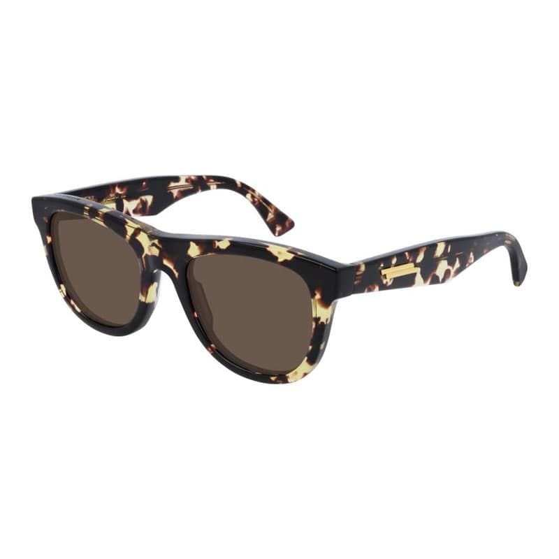 Bottega Veneta Sunglasses Square Full Rim, Medium Havana Frame And Brown Lens Bv1001S002