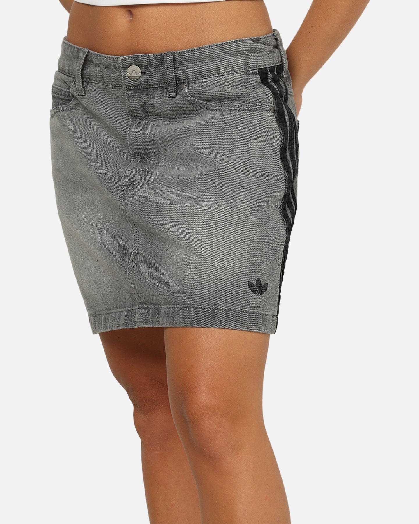 adidas Women's Denim Mini Skirt Washed Grey