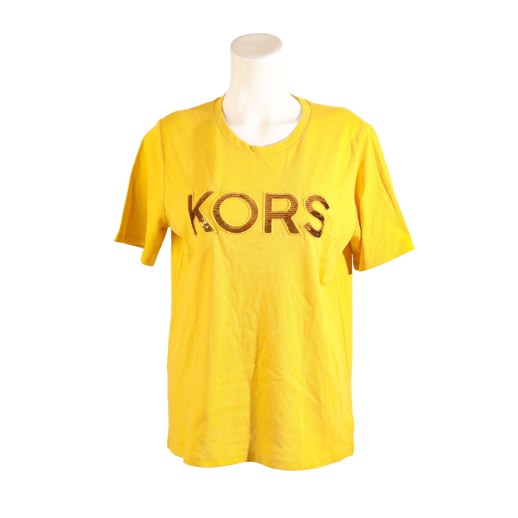 Michael Kors Sequined Yellow Logo T - Shirt