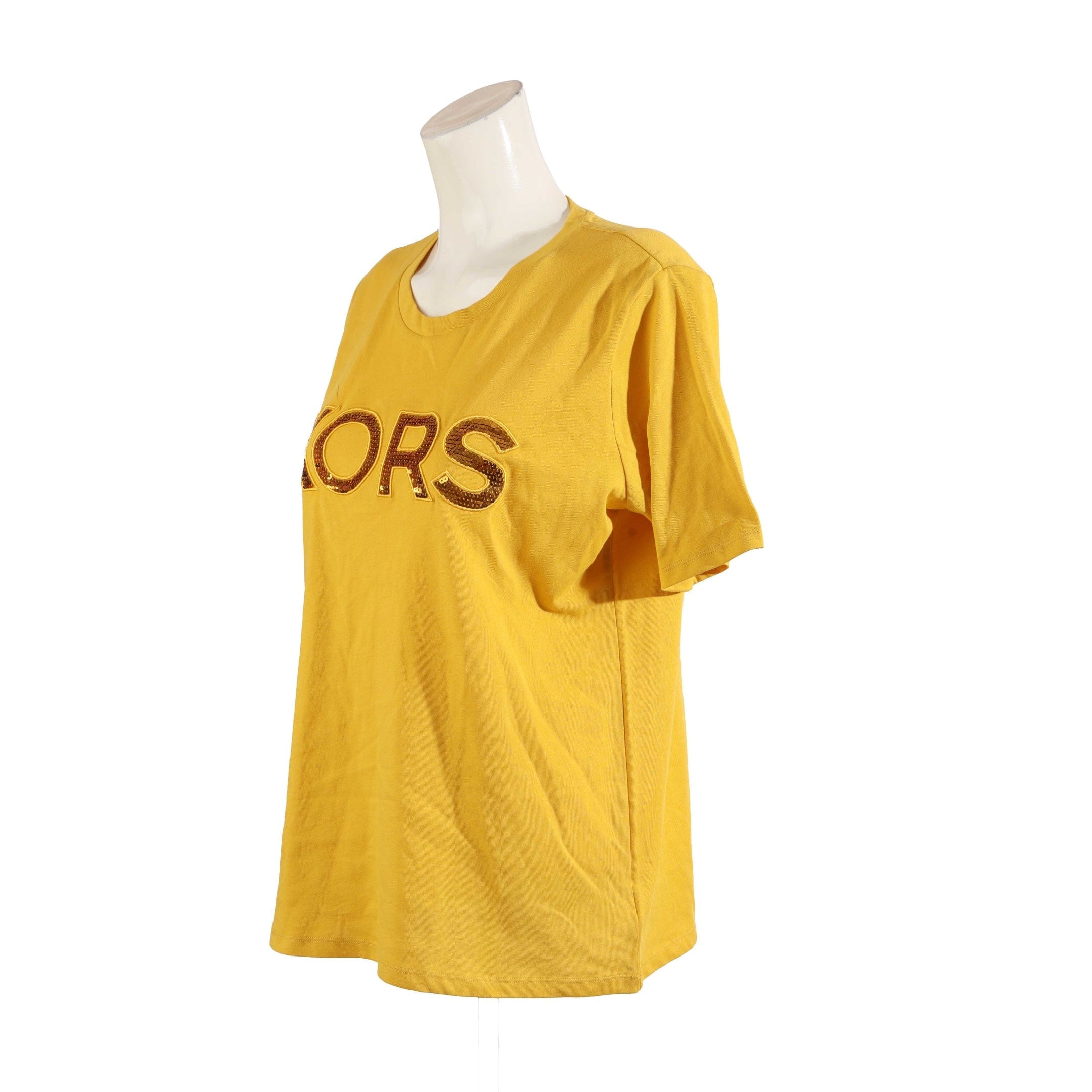 Michael Kors Sequined Yellow Logo T - Shirt