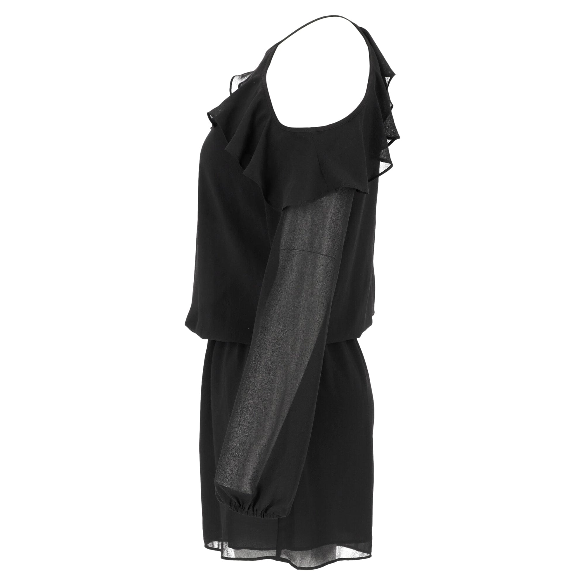 Michael Kors Ruffled Cold Shoulder Jumpsuit in Black Polyester