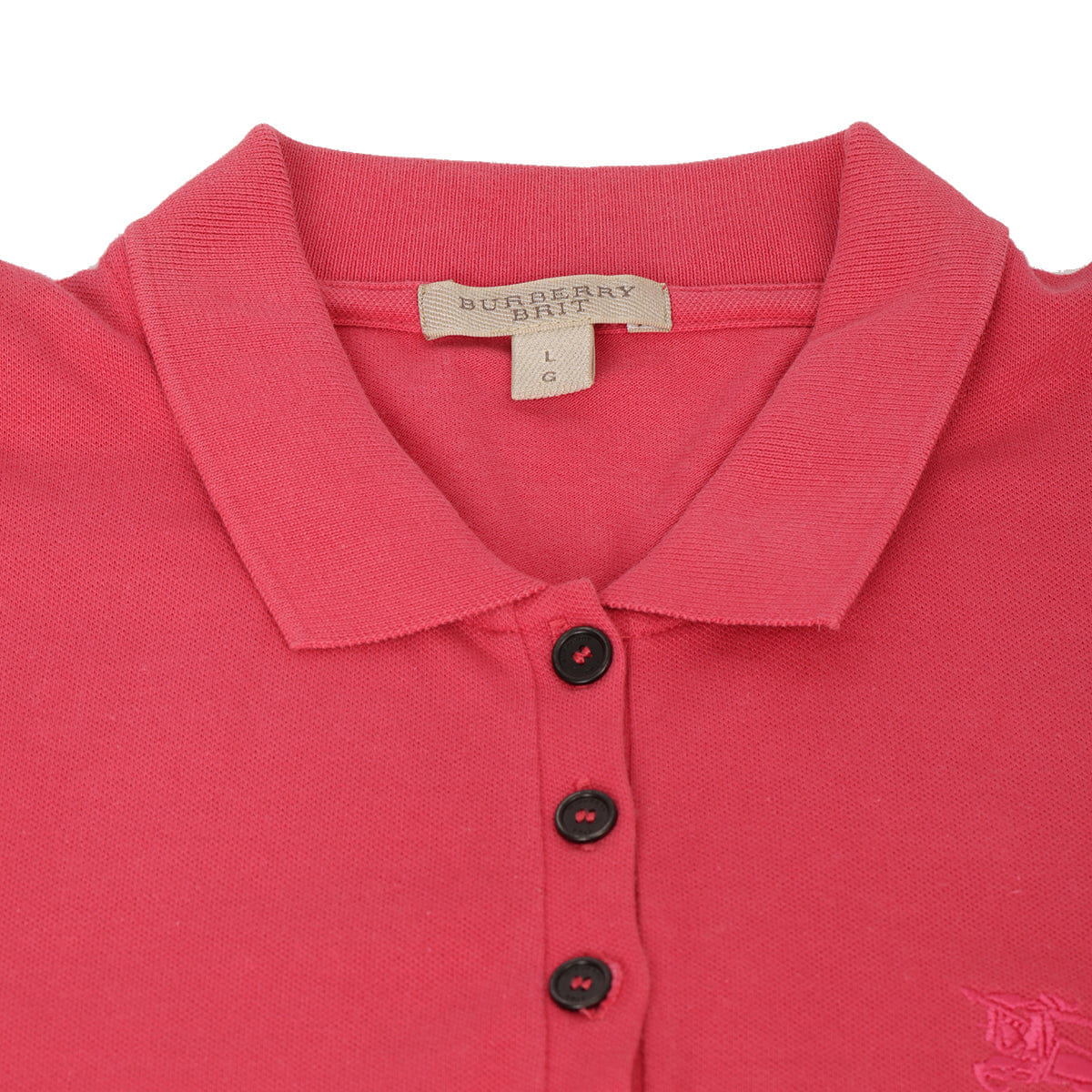 Burberry Fuchsia Cotton Polo T-Shirt For Women - L