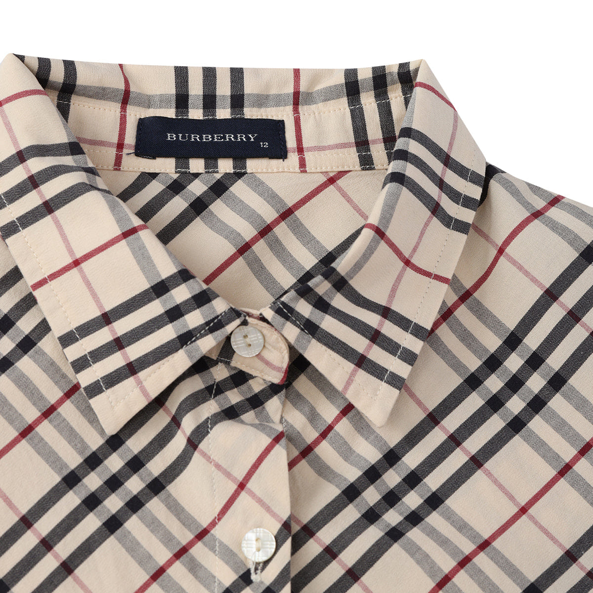 Burberry Check Beige Shirt/Size - 12