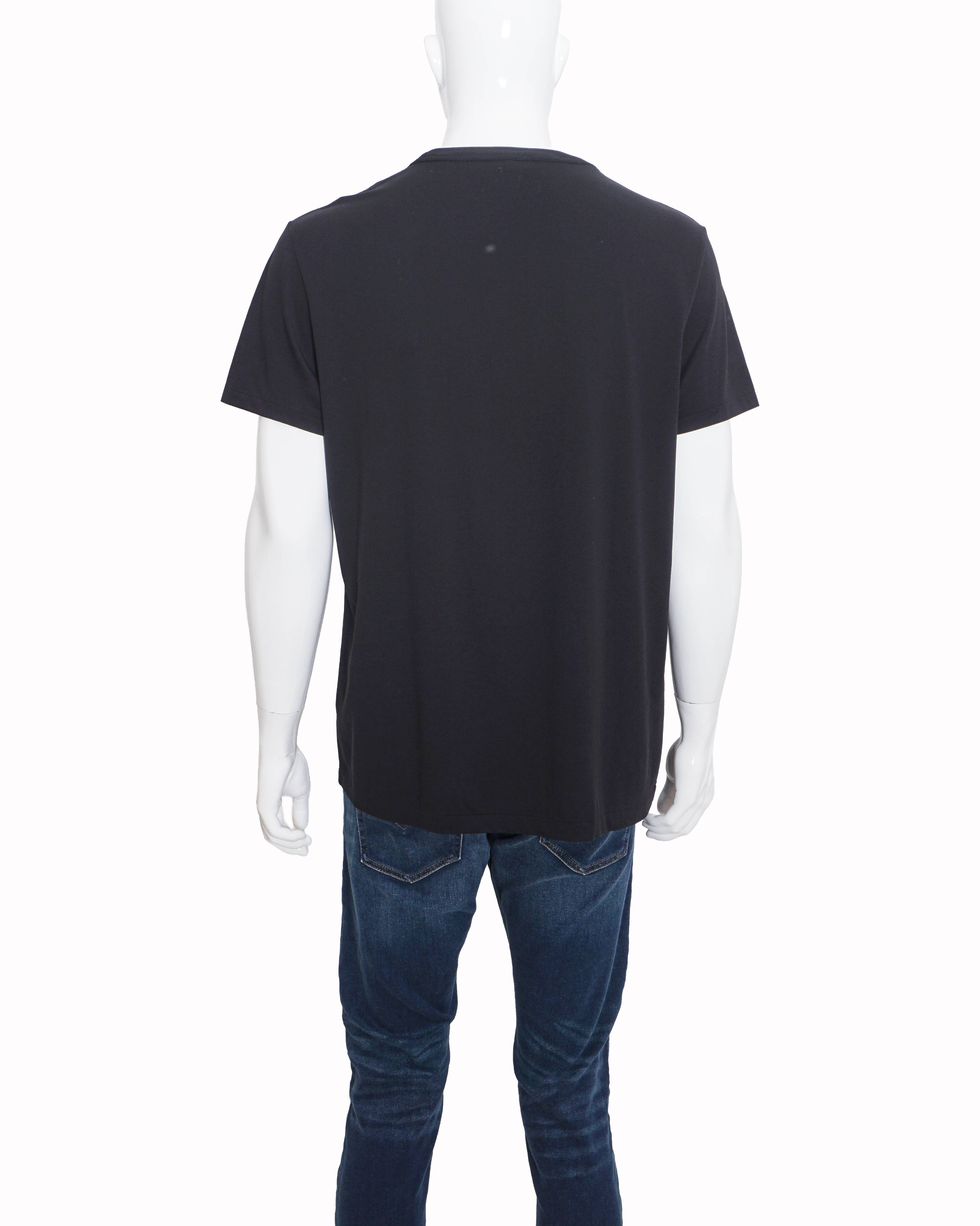 Burberry Black Cotton Red Equestrian Knight Men's T - Shirt