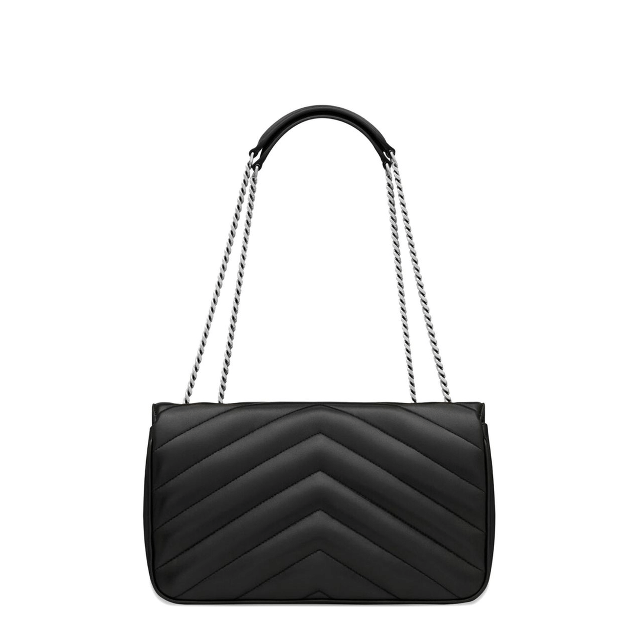 Saint Laurent Loulou Matelassé Medium Lambskin Shoulder Bag - Schwarz