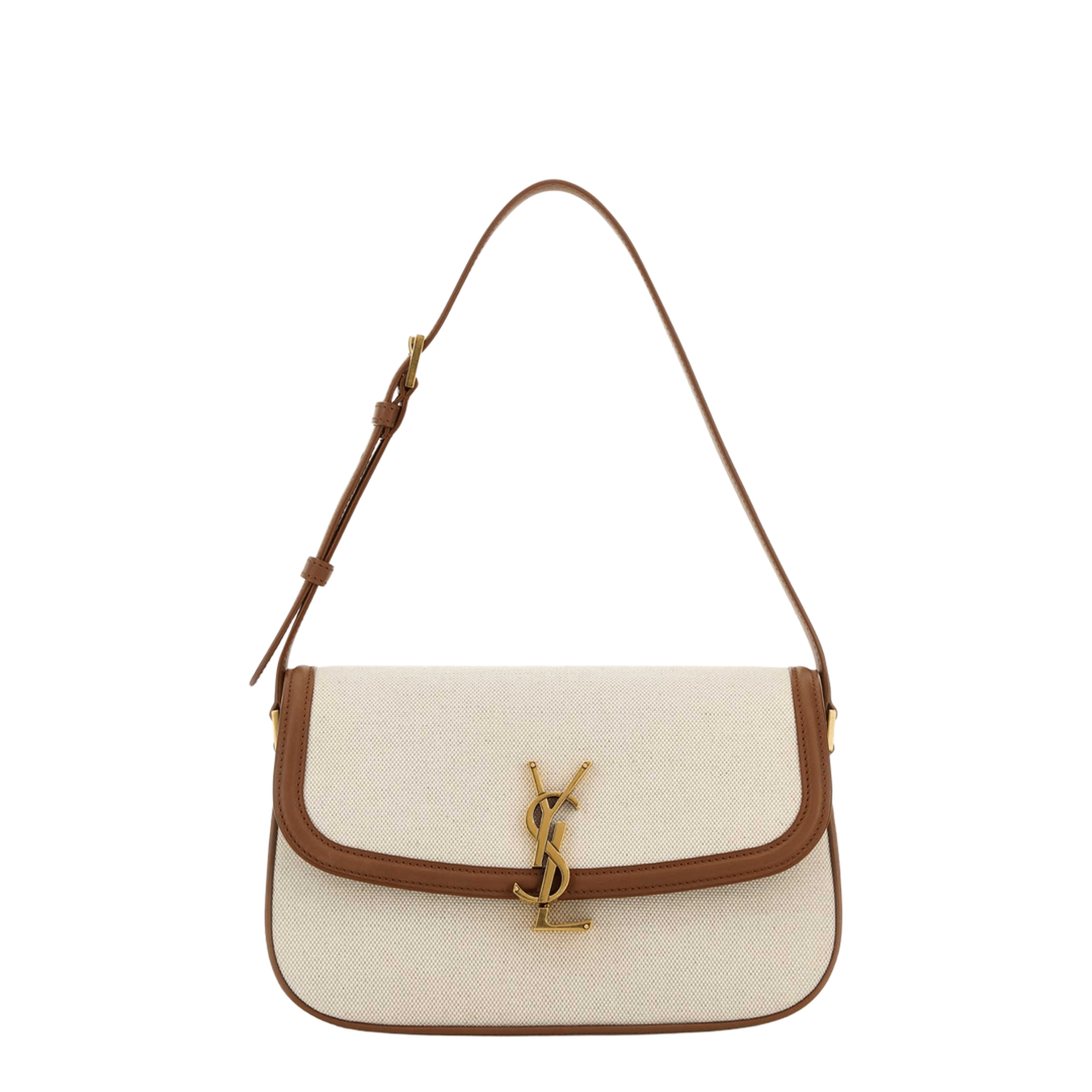 Saint Laurent Le Monogramme Canvas Shoulder Bag - Brown