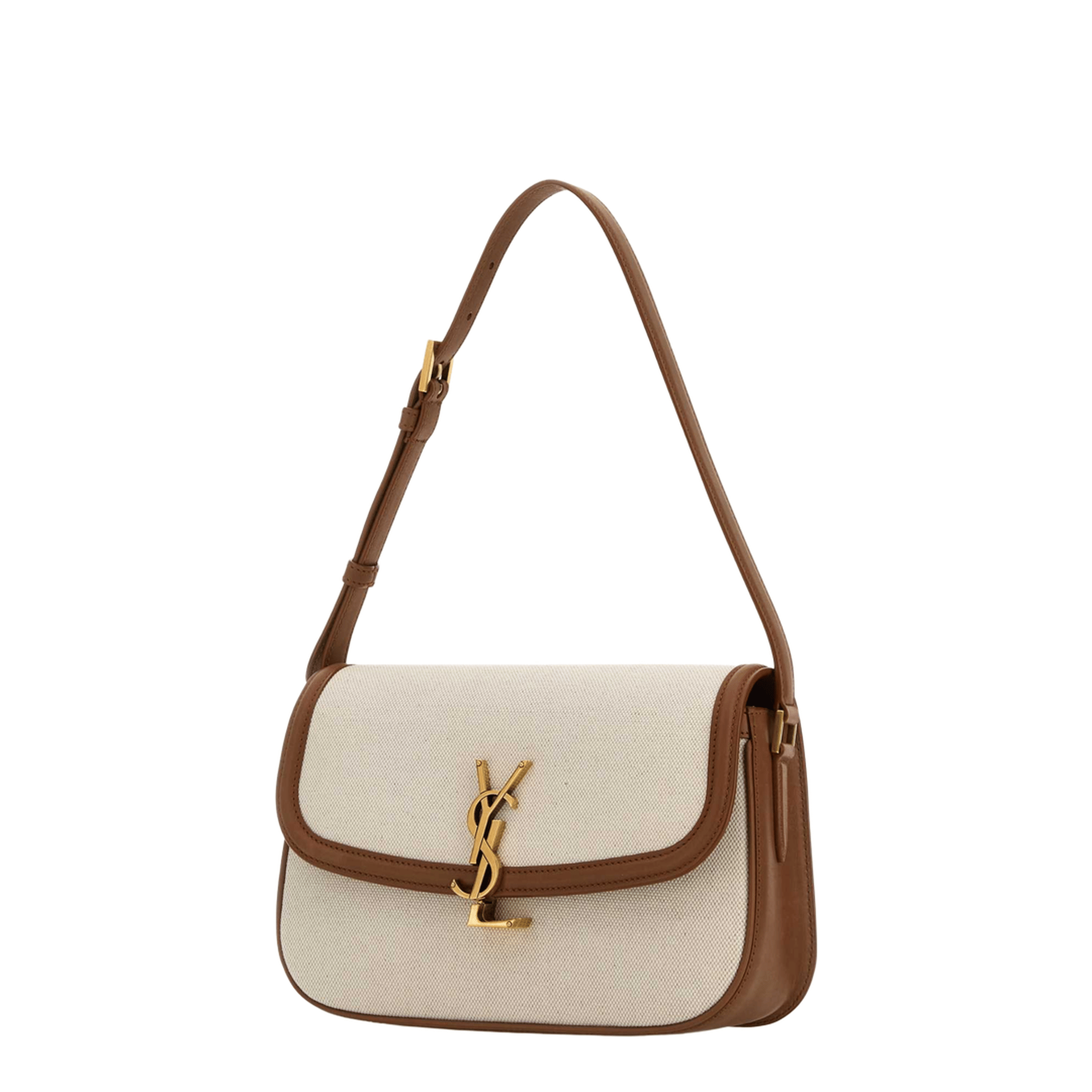 Saint Laurent Le Monogramme Canvas Shoulder Bag - Brown
