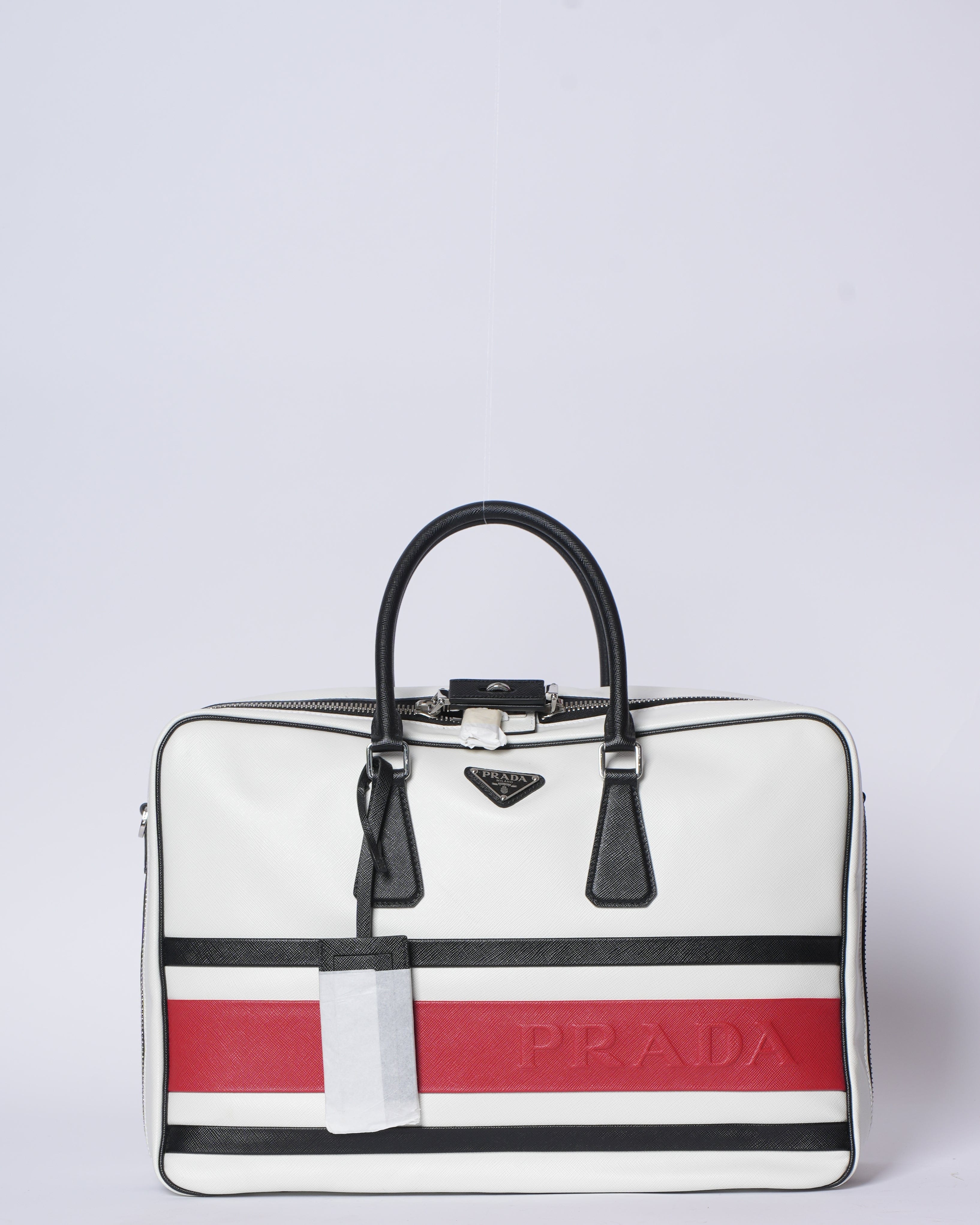 Prada New Prada Saffiano Leather Travel Duffle Luggage Bag