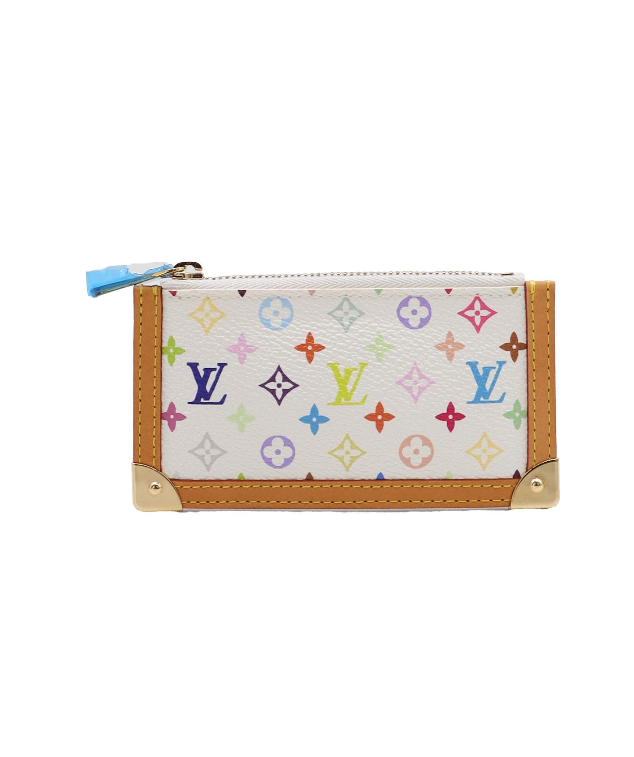 Louis Vuitton Monogram Multicolor Pochette Cles Purse White M92655 Auth 48836A