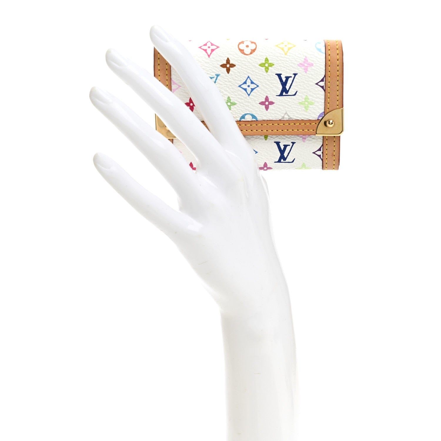 Louis Vuitton Monogram Multicolor Porte - Monnaie Plat Coin Purse White