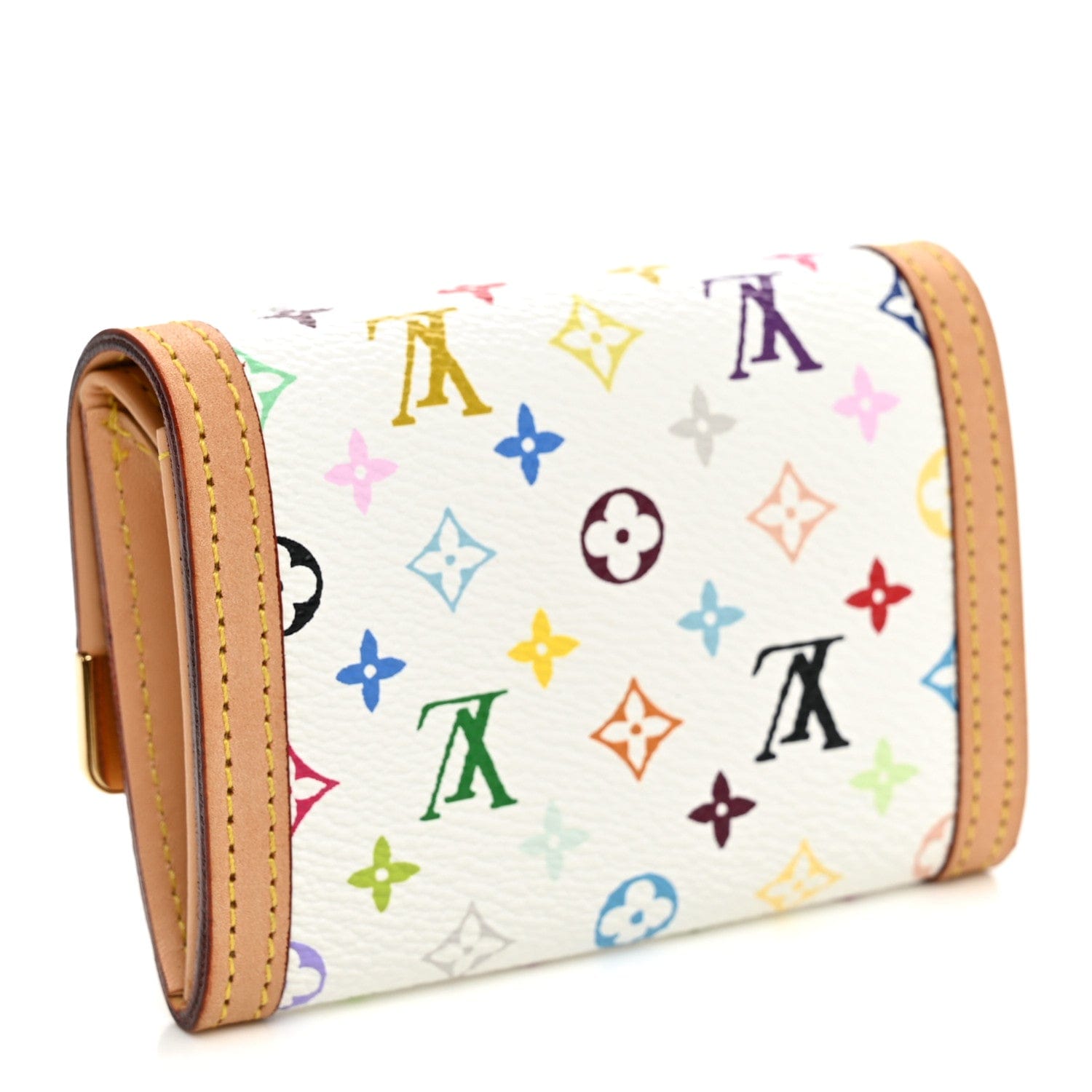 Louis Vuitton Monogram Multicolor Porte - Monnaie Plat Coin Purse White