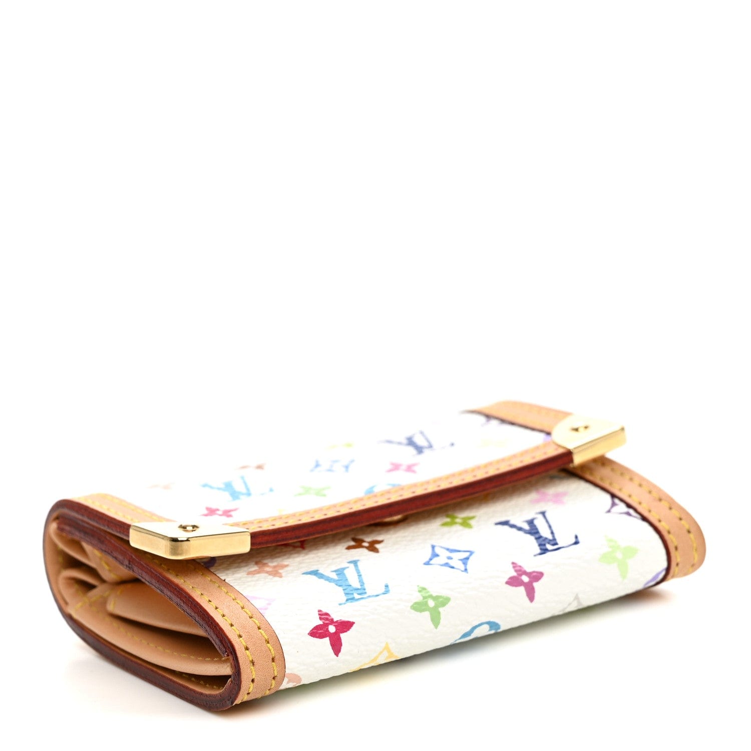 Louis Vuitton Monogram Multicolor Porte - Monnaie Plat Coin Purse White