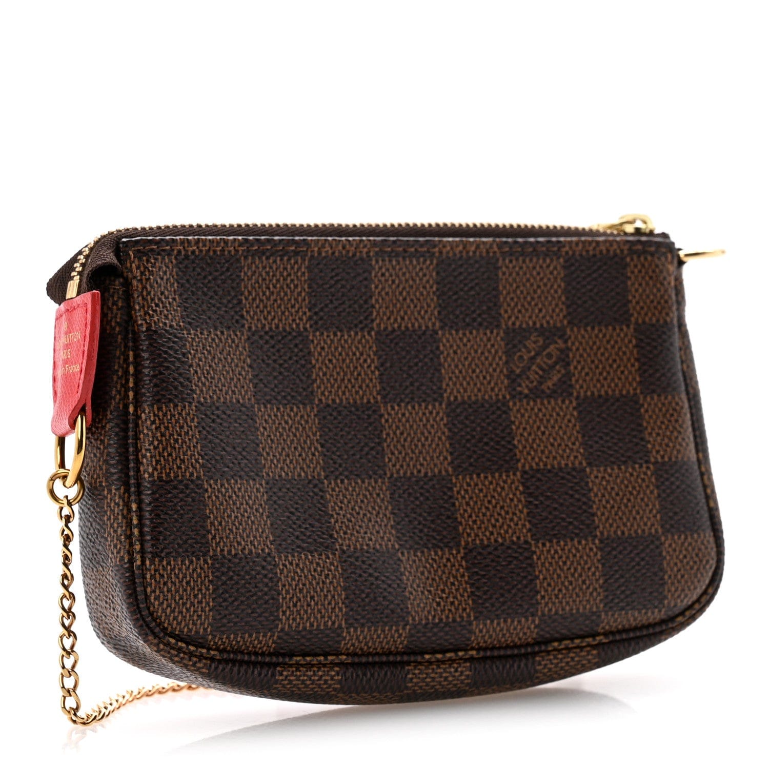 Louis Vuitton Damier Ebene 2019 Christmas Animation Mini Pochette Accessories Red