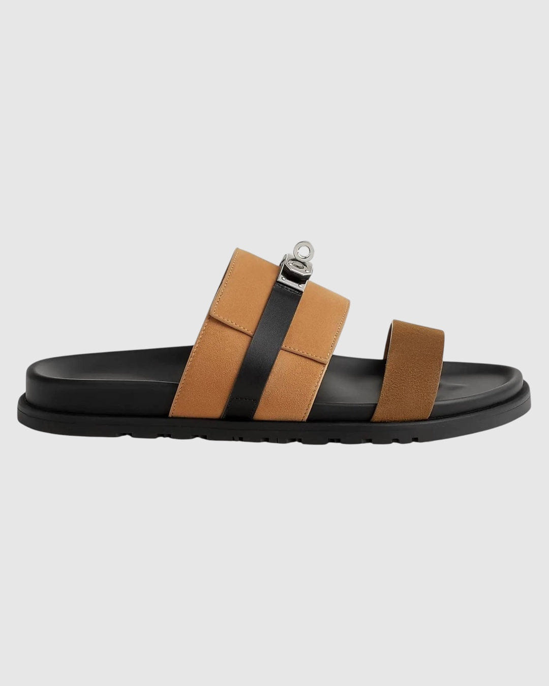 Hermes Jackson Sandals in Multicolor Suede Brun Fume
