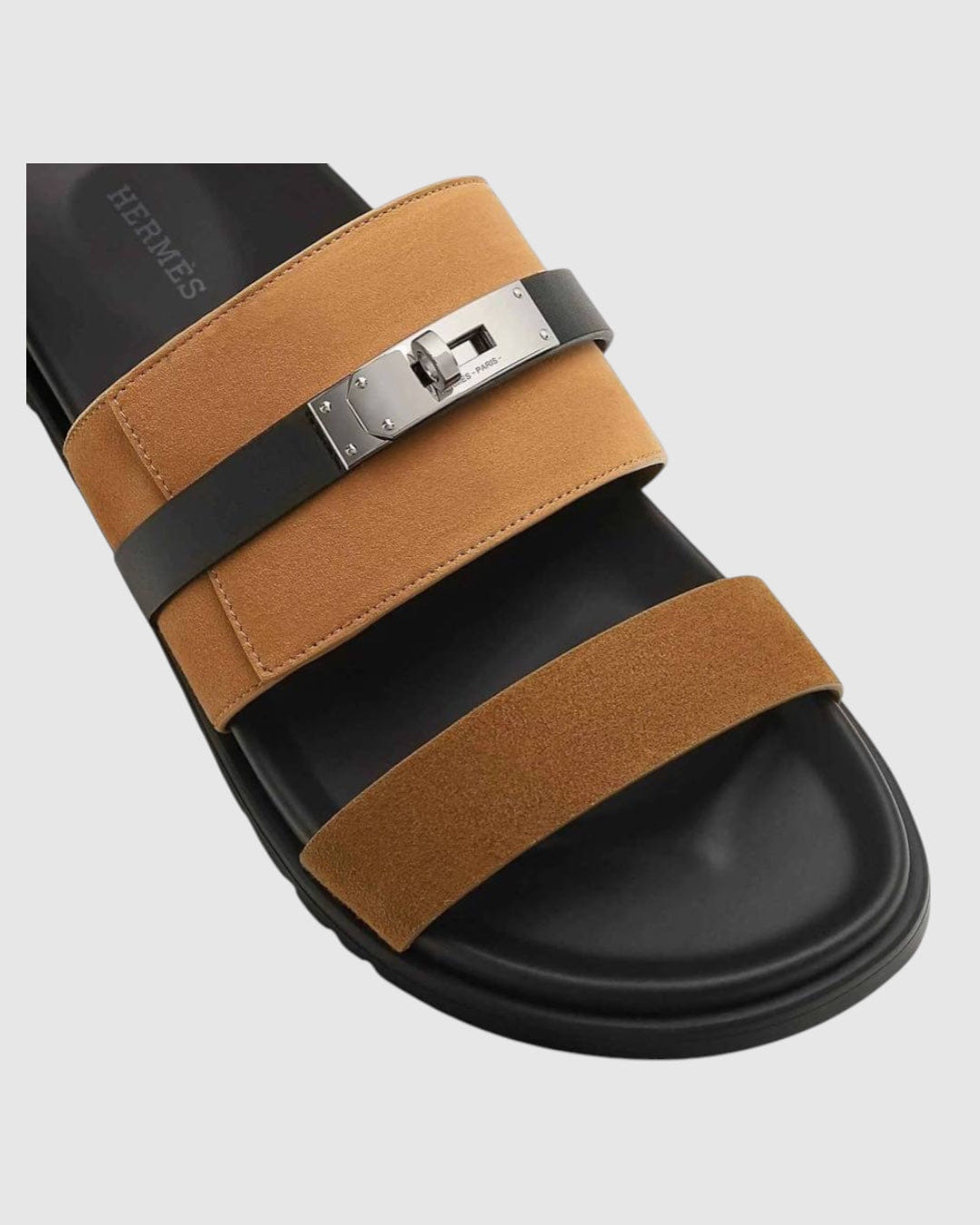Hermes Jackson Sandals in Multicolor Suede Brun Fume