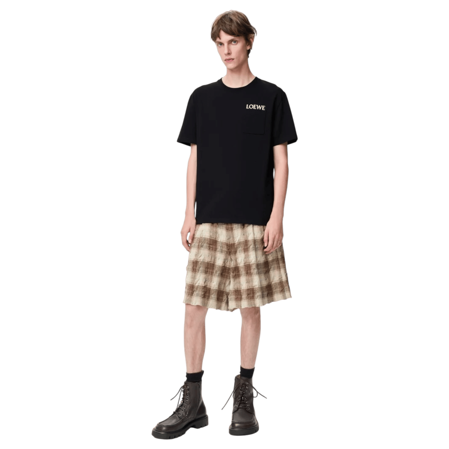 Loewe Embroidered Chest Logo Pocket T-Shirt Relaxed Fit Black