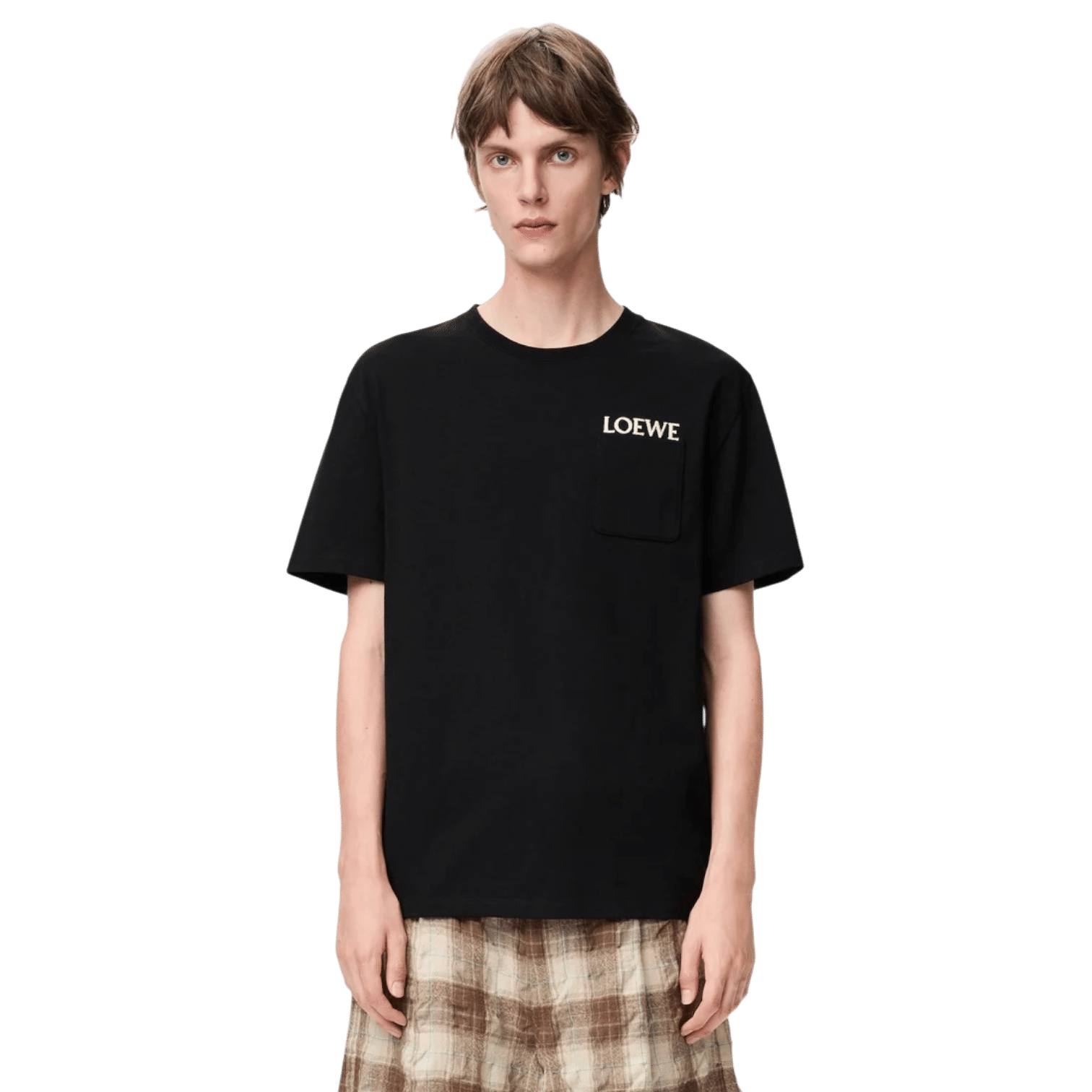 Loewe Embroidered Chest Logo Pocket T-Shirt Relaxed Fit Black