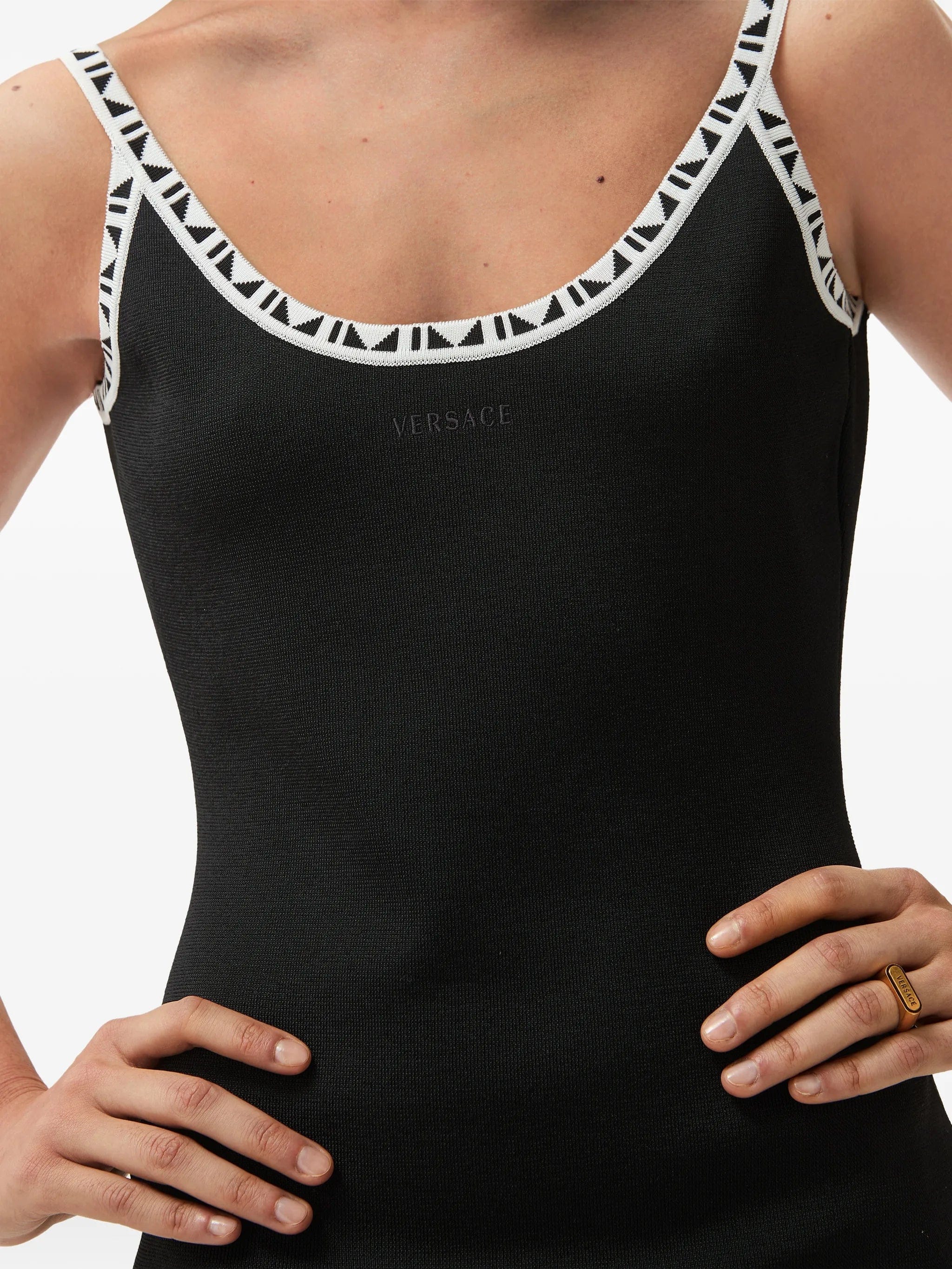 Versace stretch viscose jacquard mini dress