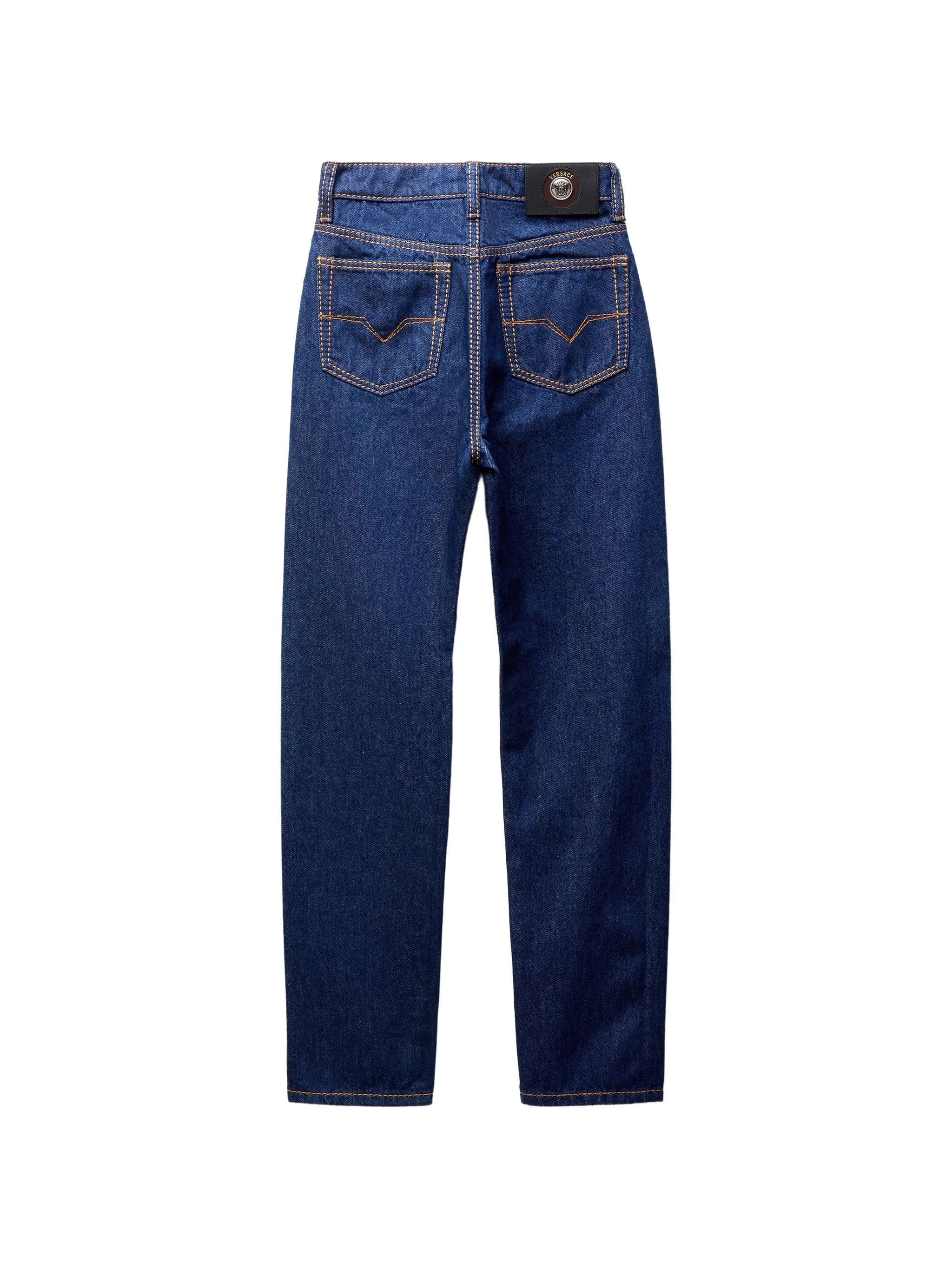 Versace contrast - stitch tapered jeans