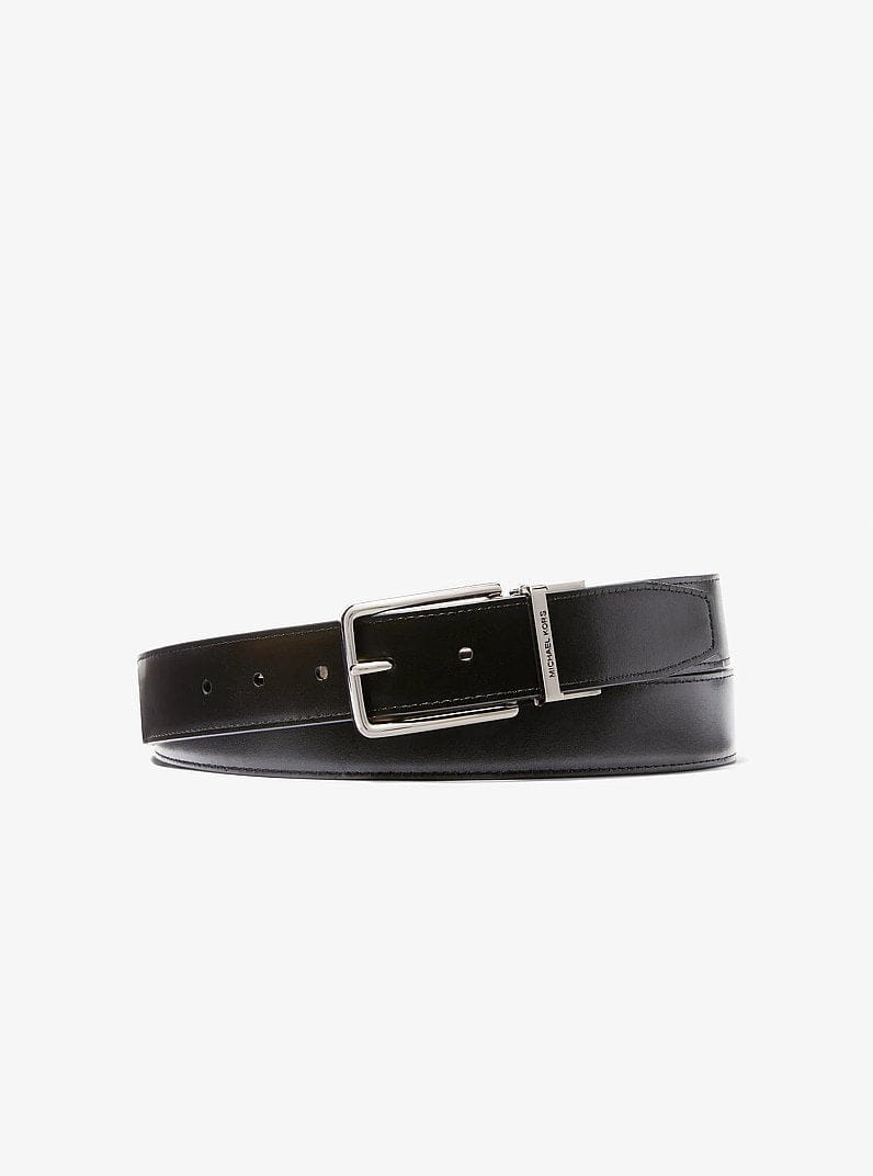 Michael Kors Reversible Logo and Leather Belt Brown - Black