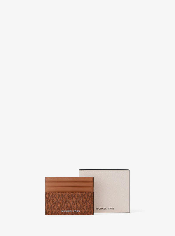 Michael Kors Pebbled Leather Billfold Wallet and Signature Logo Card Case Gift Set Lt Crm - Lugg